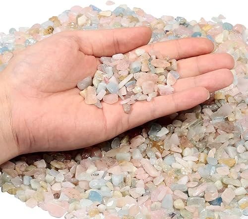 Miniatura 4 de Rockcloud Juego de piedras de cristal triturado Chis de 1 libra, cuarzo irregular para decoración de interiores y exteriores, paquete de 2