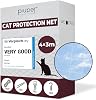PiuPet® Cat Net Transparent I 4x3m I Including Fastening Set I Netting for Balcony and Window I Balcony Netting for Cats | Ideal for Catio Cat Outdoor Enclosures and Cat Window Guard