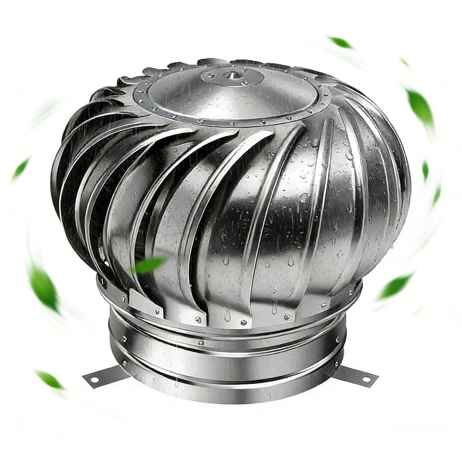 IGNVXMGKP Ventilation Chimney Cowl, Rotating Chimney Cowl Cap, Stainless Steel Turbine Roof Ventilator Anti Downdraught Chimneys Cover for Houses Factory Attic Roof Vent Cap(201-110mm/4.3in)