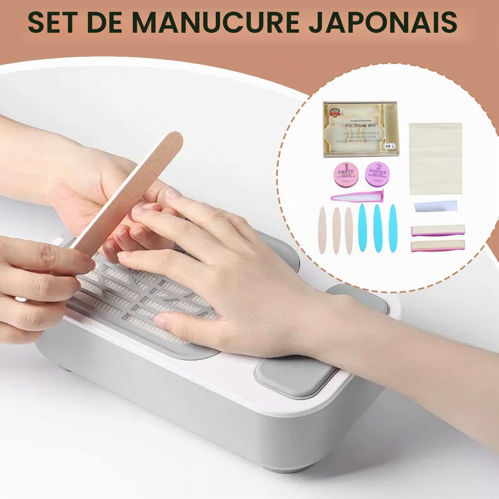 Kit Manucure Japonaise, Coffret De Soin Des Ongles, Set Préparation Ongles Naturels Pour Femmes, Ensemble D'outils De Soins Des Ongle Pour Les Traitements De Croissance De La Réparation