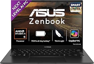 ASUS Zenbook 14, Smartchoice,AMD Ryzen AI 5 340, AI PC(AMD Radeon Graphics/16GB RAM/512GB SSD/3K OLED/14/120Hz/Windows 11/...