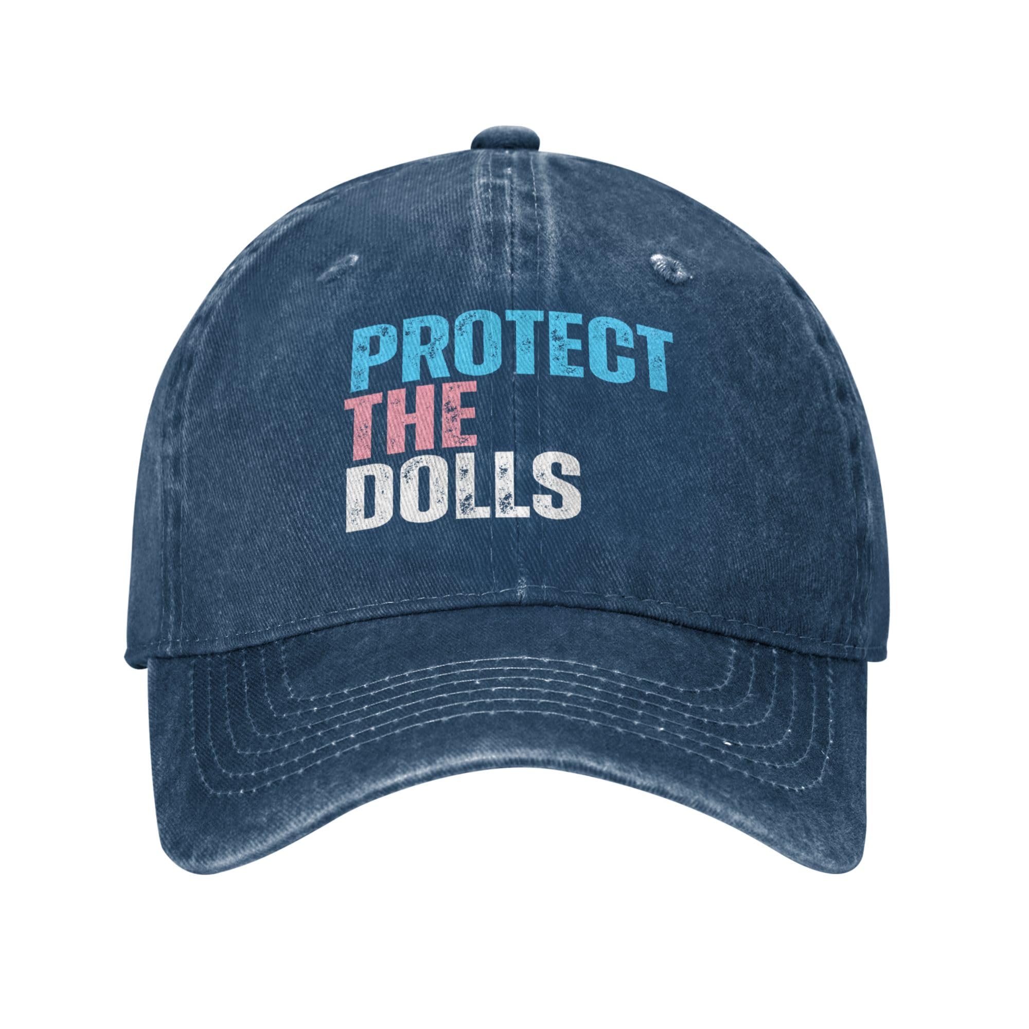 Melbrakin Protect The Dolls Hat Vintage Baseball Caps Navy Blue