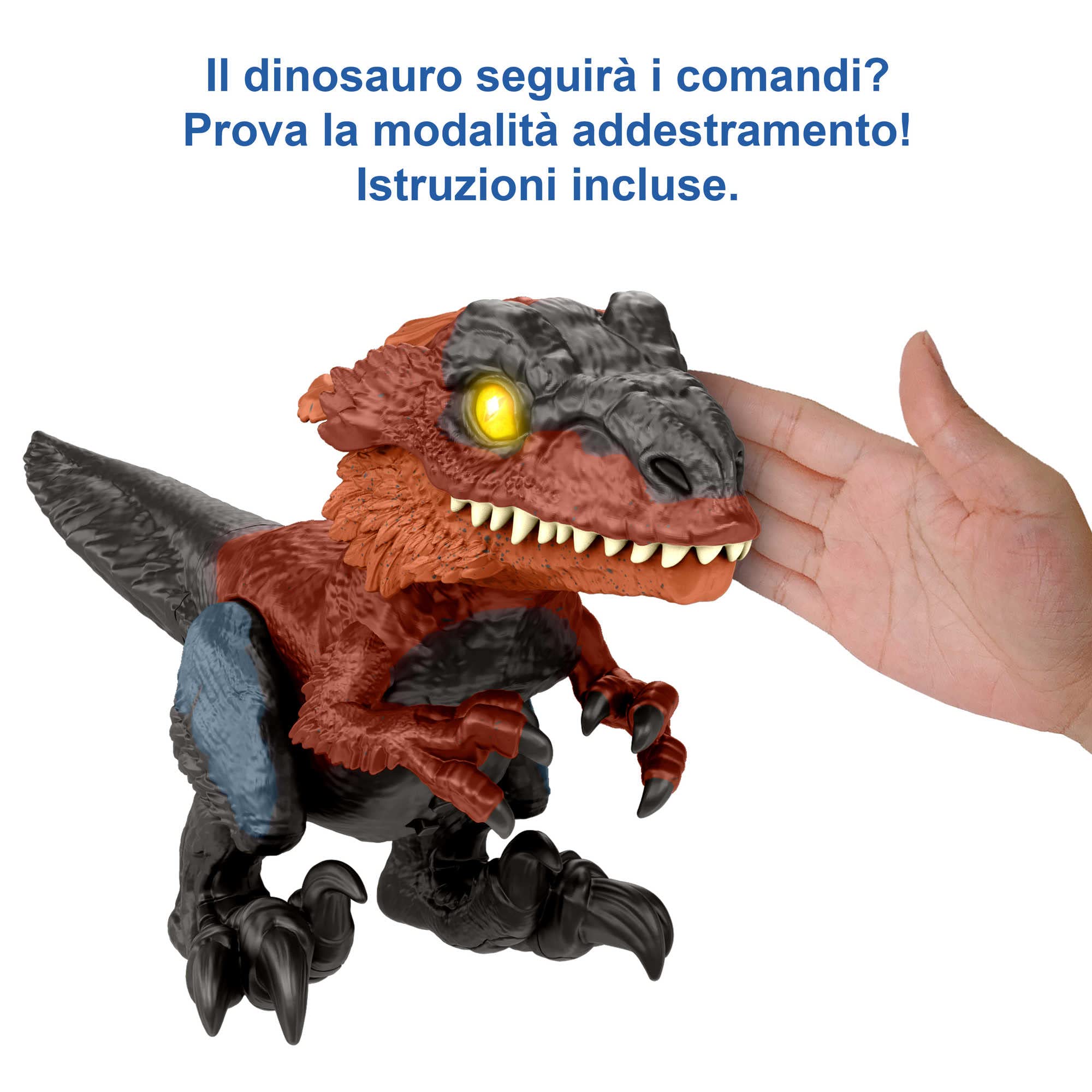 Mattel Jurassic World - Dominion Uncaged Creature Ruggenti, Dinosauro Piroraptor, con movimenti interattivi e suoni che si attivano al tocco, Giocattolo e regalo per Bambini 4+ Anni, GYW89