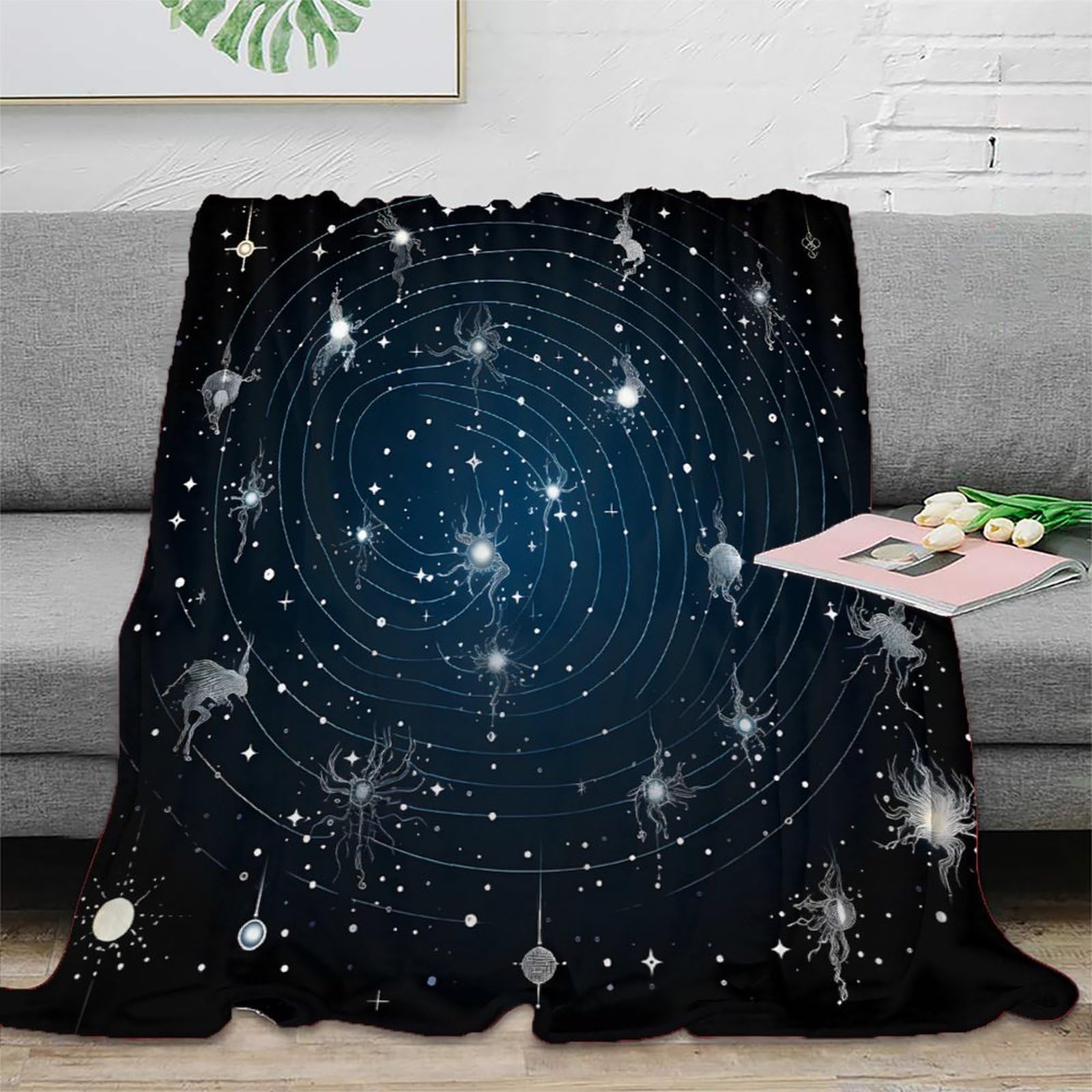 Couverture compacte pour campeurs et étudiants motif espace fantasy