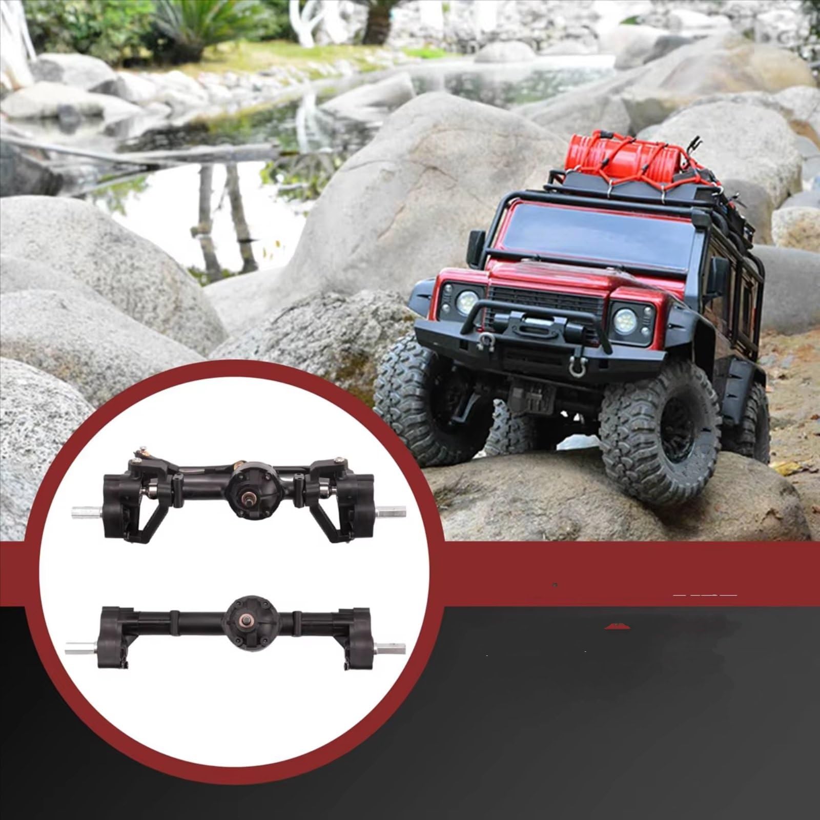 Compatible con WPL C14 C24 C24-1 C34 C44 B14 B24 1/16 RC Car Upgrade Parts Modification Repuesto 2 Piezas Eje De Portal Delantero Y Trasero Piezas
