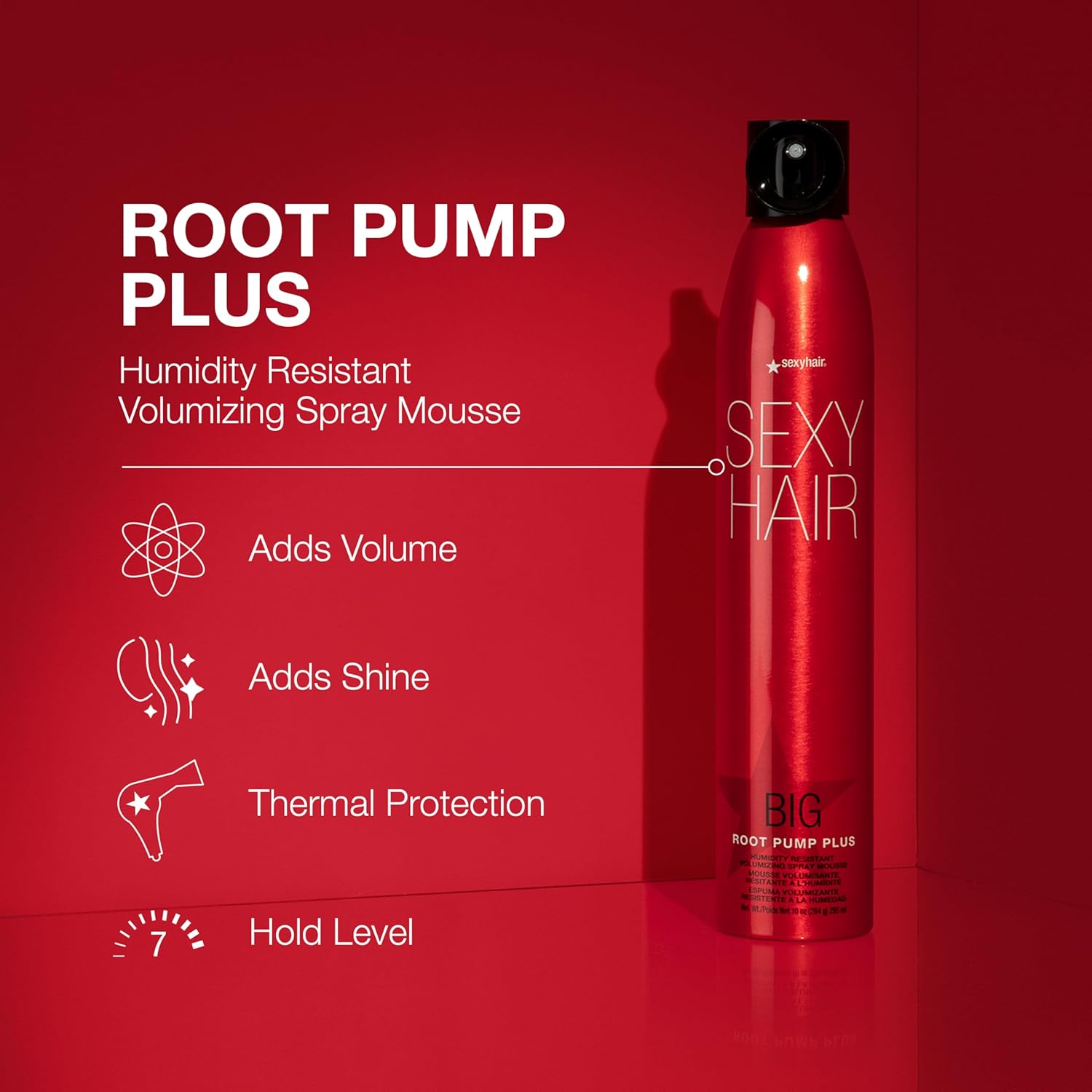 SexyHair Big Root Pump Plus Volumizing Spray Mousse | Volume with High Hold | Up to 72 Hour Humidity Resistance - Image 2