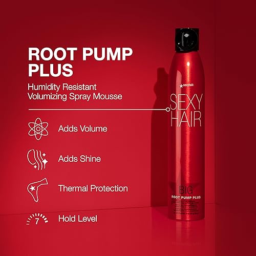 Miniatura 2 de SexyHair - Bomba de raíces grandes y espuma voluminizadora en aerosol, tamaño de viaje, volumen con alta sujeción, hasta 72 horas de resistencia a