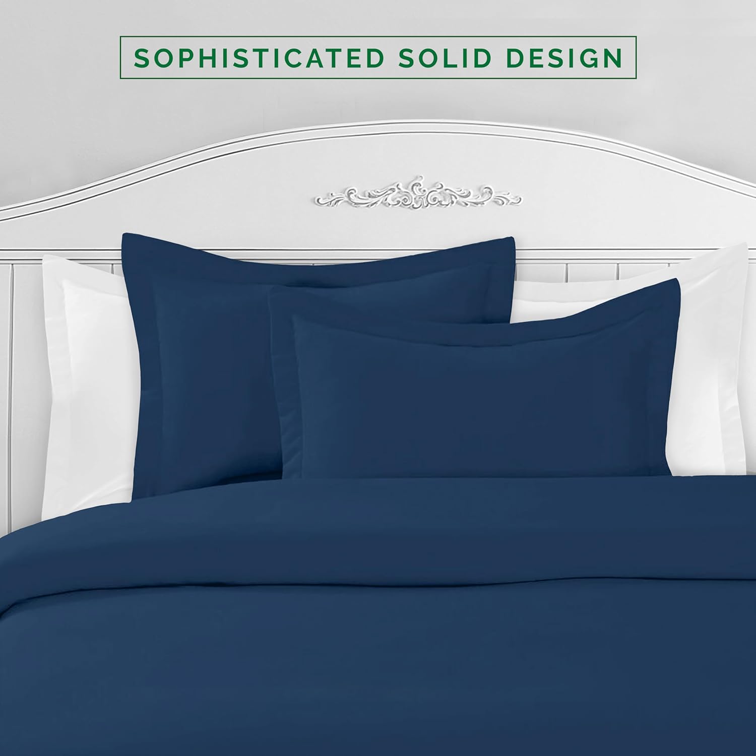 Elegant Comfort Luxury Softest Bedding Duvet Cover Set - 1500 Premier Hotel Quality Luxurious Silky-Soft Wrinkle Free 2-Piece Duvet Cover Set, Twin/Twin XL, Navy Blue