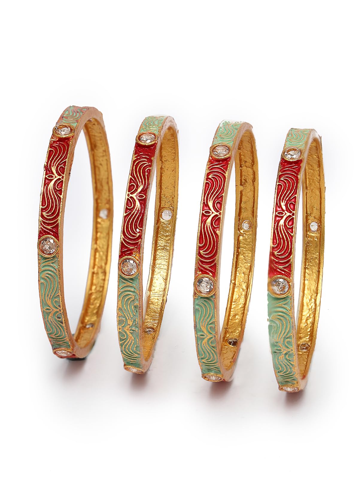 Sukkhi Most Beautiful Gold Plated White AD Stones With Meenakari worked Bracelet Bangle Set Jewellery for Women & Girls|Set of 4|Birthday Anniversary Gift for Women|B105885 (B0CPPC8ZVV) Amazon Price History, Amazon Price Tracker