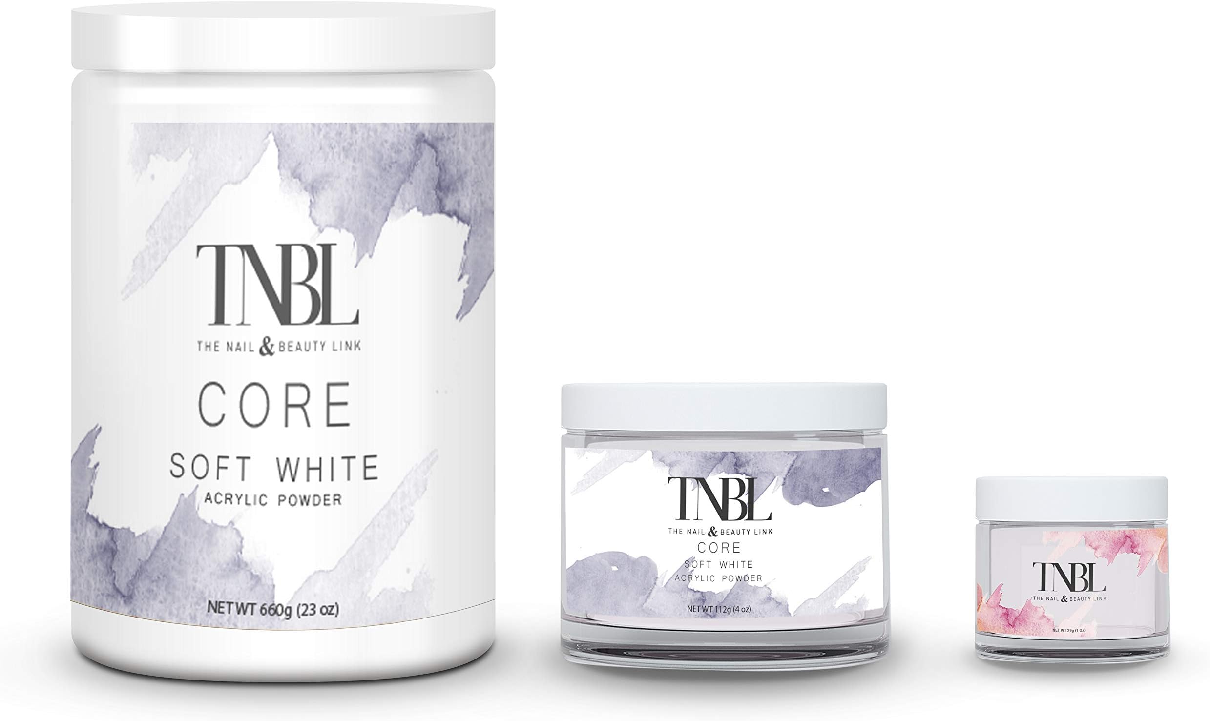 TNBLCORE POWDER ACRYLIC SYSTEM **SELECT YOUR COLOUR AND SIZE** (1oz, Soft White)