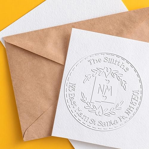 Miniatura 257 de Round State Love - Sello de dirección de devolución para Texas, uso con almohadilla de sello, mango de madera, sello de dirección de Texas