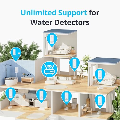Miniatura 5 de SwitchBot Sensor de agua WiFi, detector inteligente de fugas de agua, alertas ajustables de 100 dB y alertas de aplicaciones, impermeable IP67,