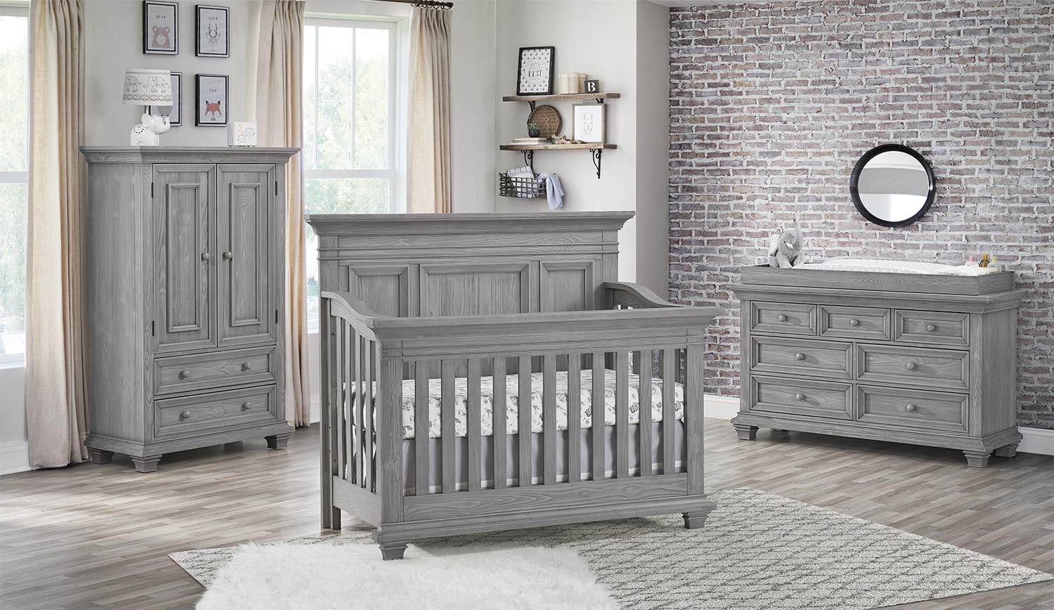 Oxford Baby Westport 7 Dr Dresser, Dusk Gray, undermount drawer glides