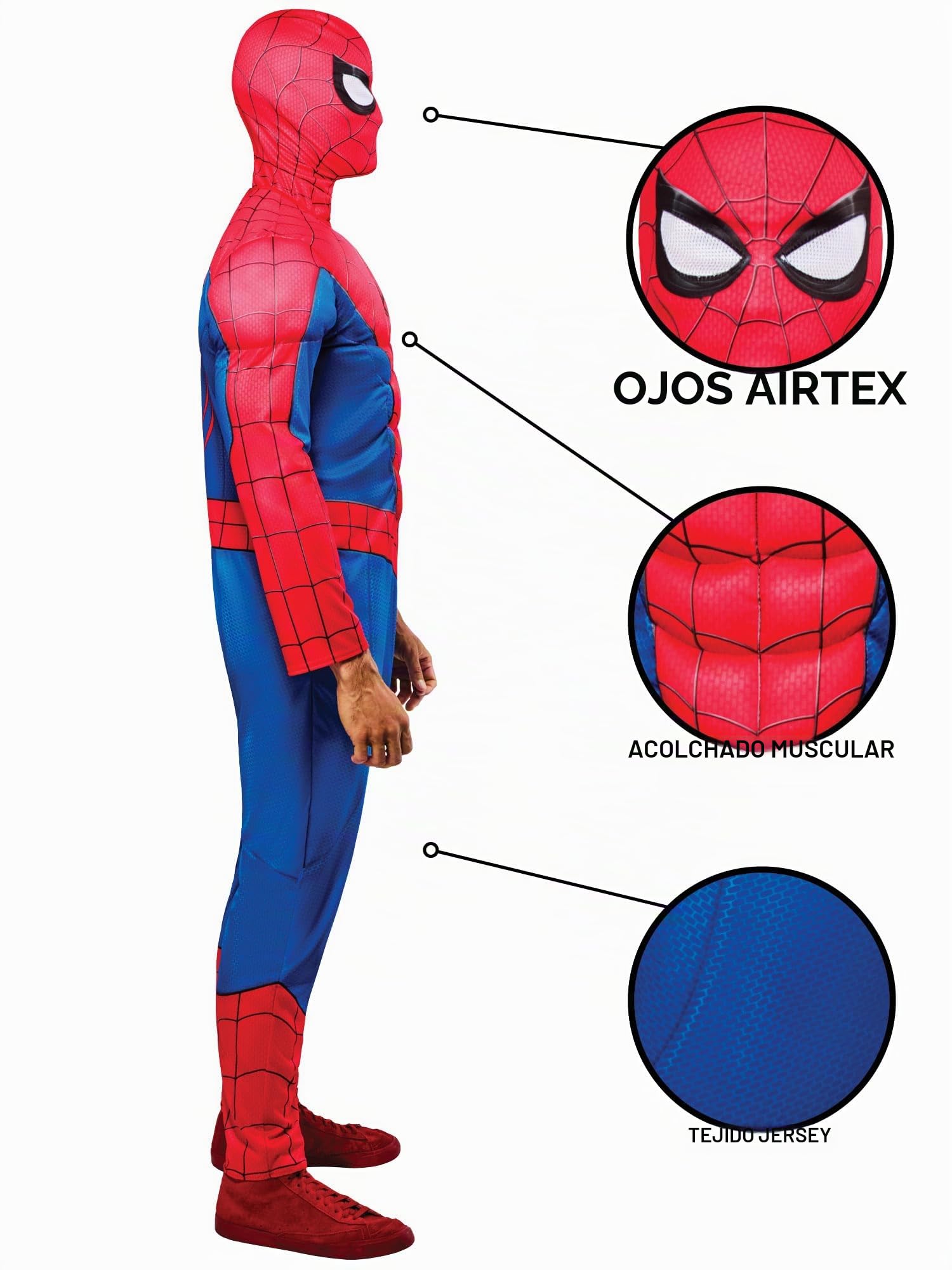 Rubies Disfraz oficial de Spider-Man Delux para adultos, para hombre