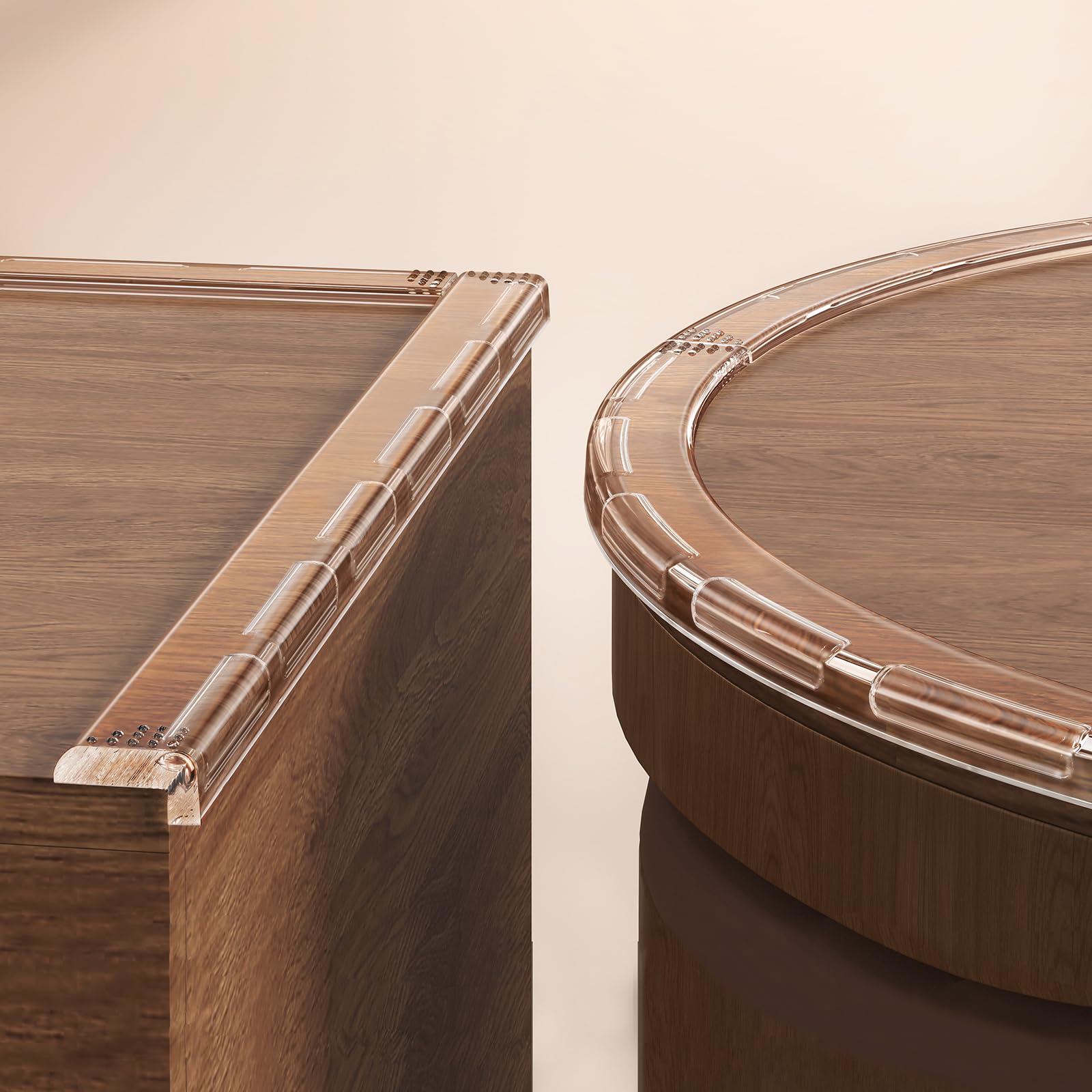 Table Corner Protectors Baby Proof, (2 Pcs,9.5") Clear Corner Protectors for Furniture, Rubber Baby Proofing Glass Table Corner Guards Bumpers for