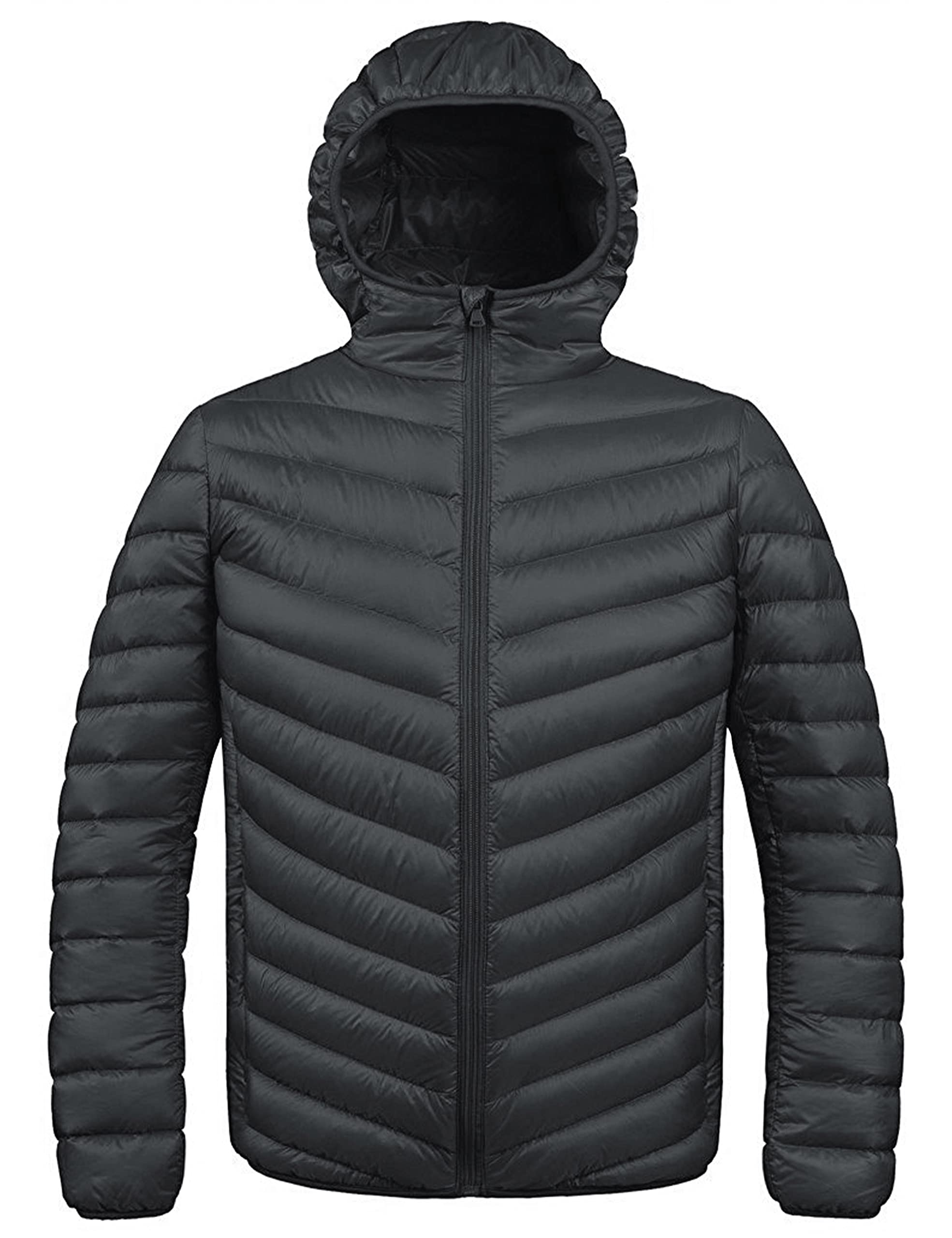 ZSHOW Men's Packable Puffer Jacket Warm Hooded Lightweight Winter Coat