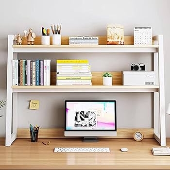 Amazon.com: Hutch Display Shelf Metal Desktop 2 Tier Desktop