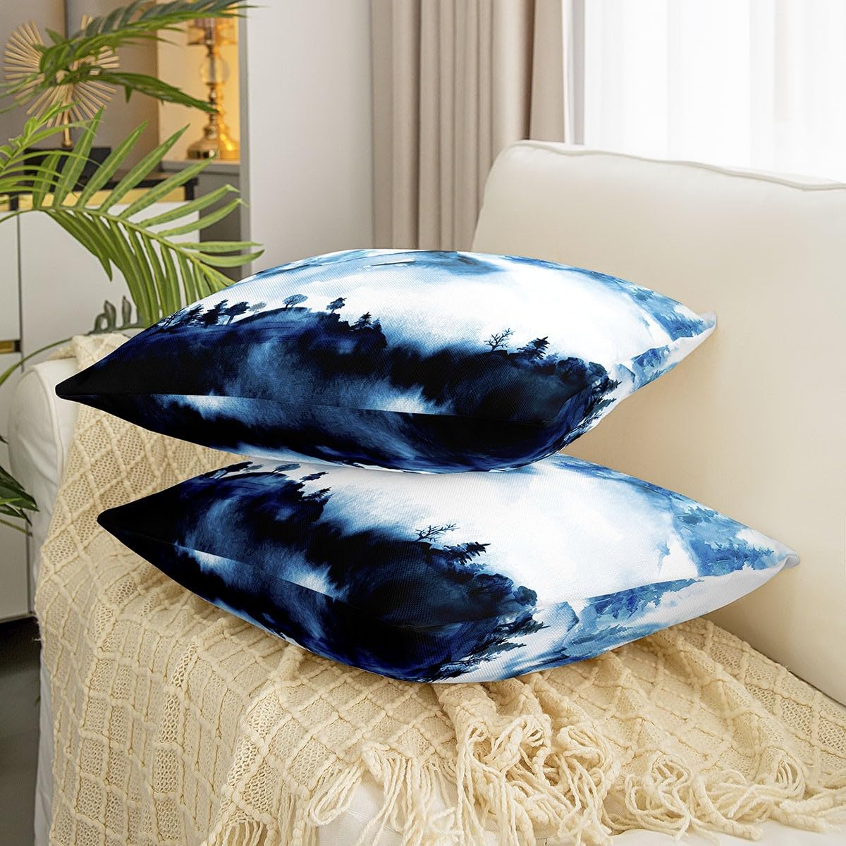 jejeloiu Merry Christmas - Set di 1 federa per cuscino quadrata, 61 x