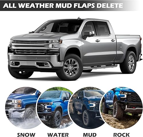 Miniatura 7 de Aleta de barro para Chevy Silverado 2019-2024, protectores de barro, compatibles con accesorios Chevrolet Silverado 1500 2019-2024