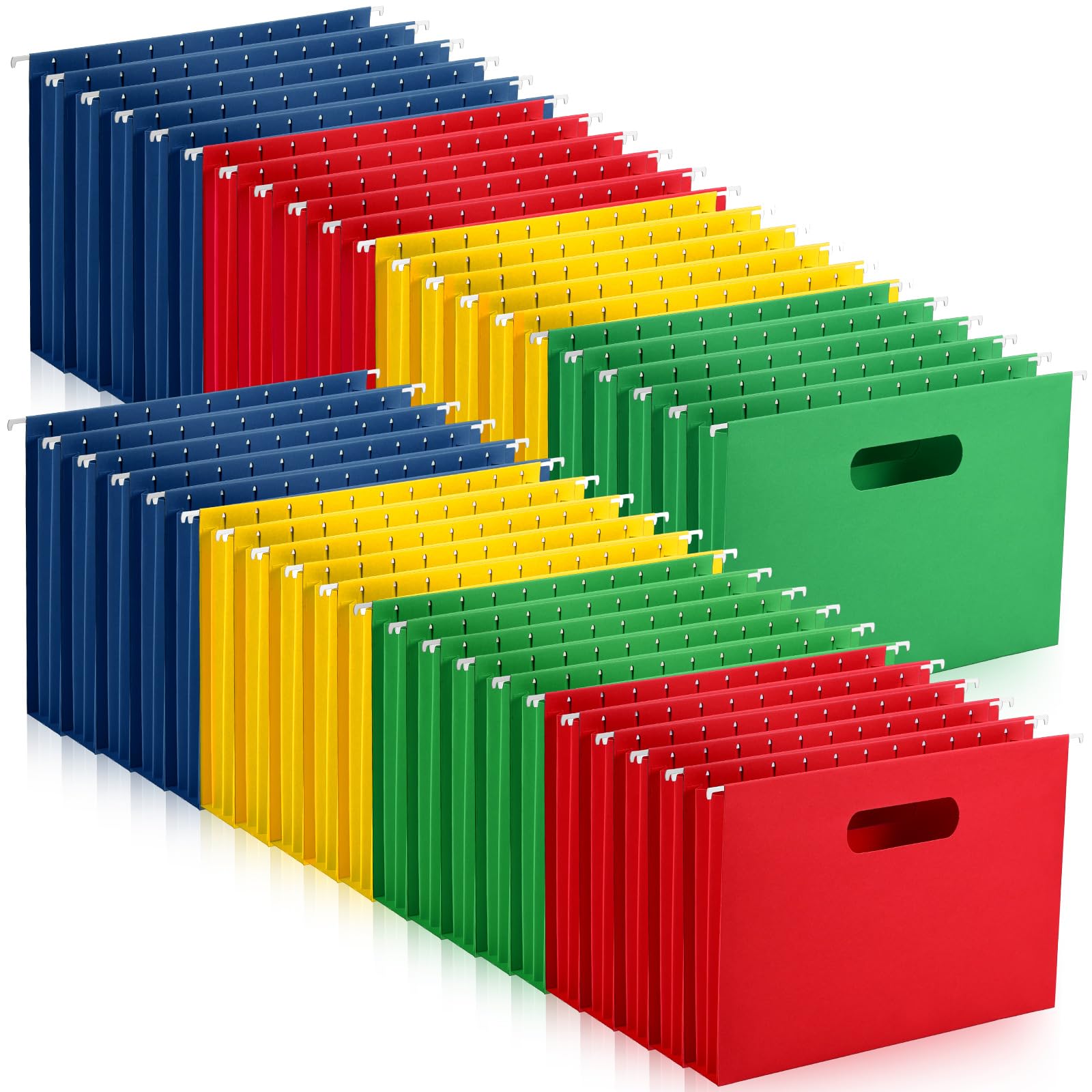 40 Pcs Letter Size Hanging File Folders Reinforced 2 Inch Expansion Extra Capacity File Cabinet Folders Heavy Duty Paper Hanging File Organizers for Bulk Files Medical Chart, Assorted Colored