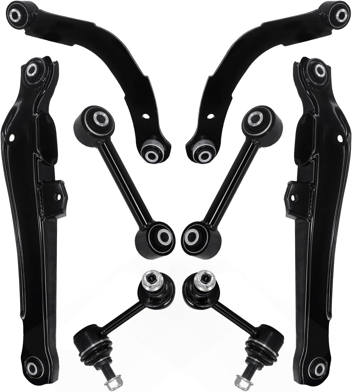 K641226 K641281 K641868 K750058 Rear Lower Upper Control Locating Arms Sway Bar Lateral Links Replacement for 2007-17 Jeep Compass Patriot (MK) 2007-12 Dodge Caliber -8PCS Set