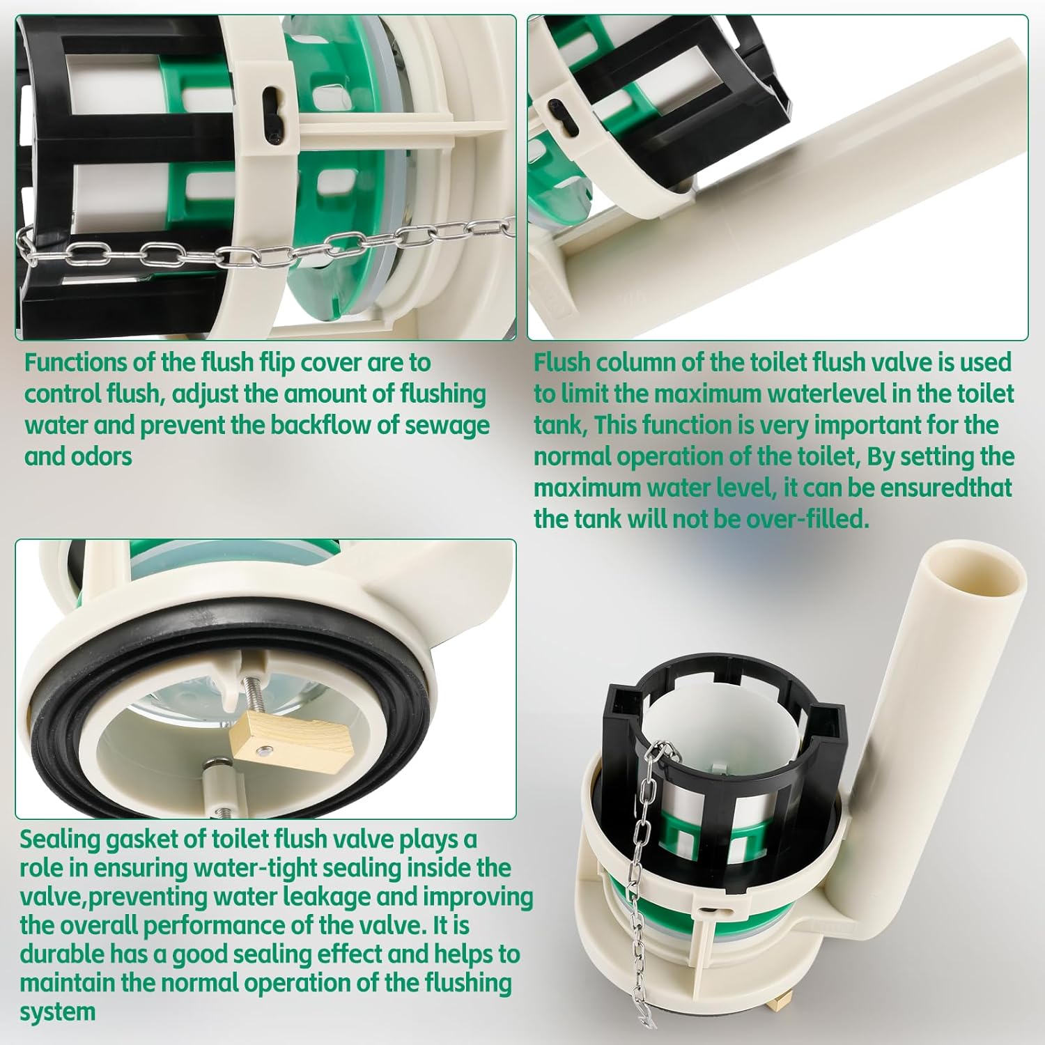 3-Inch Flush Valve Repair Kit for One-Piece Toilets, Compatible with To To THUSeries, Includes Toilet Drain Valve, G1/2" Adjustable Fill Valve, Flush Handle Lever, Gasket