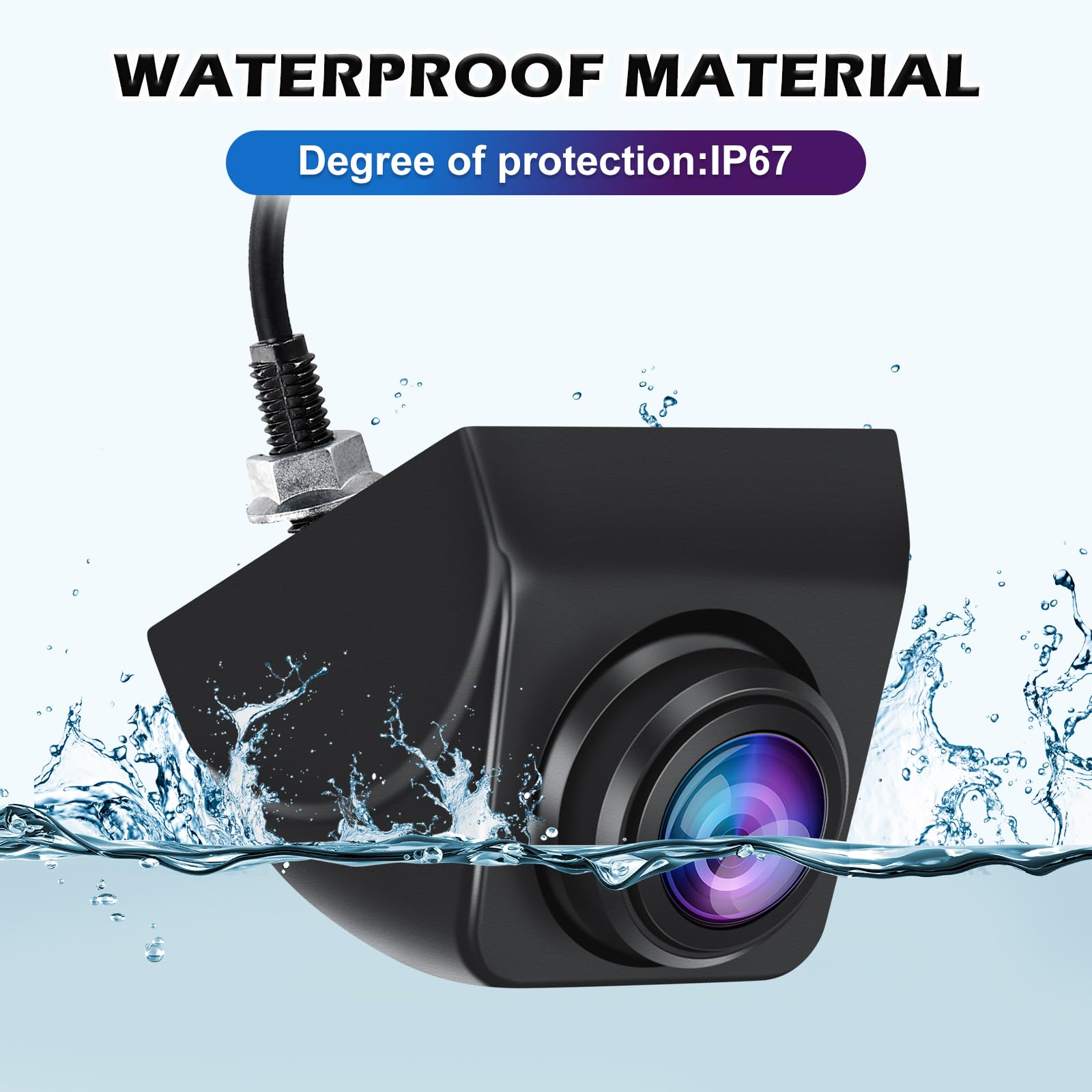 AHD 1080P - Telecamera posteriore per auto, girevole a 360°, grandangolo di retromarcia, per auto, camper, impermeabile IP68, visione notturna HD, per SUV, camper, furgoni