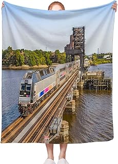 American Soft Warm Throw Blankets for Couch Corporate NJ Transit Bombardier Commuter Train Crossing Hackensack River Bridge Bed Living Room Sofa Couch Birthday Decor 30x40 Inch