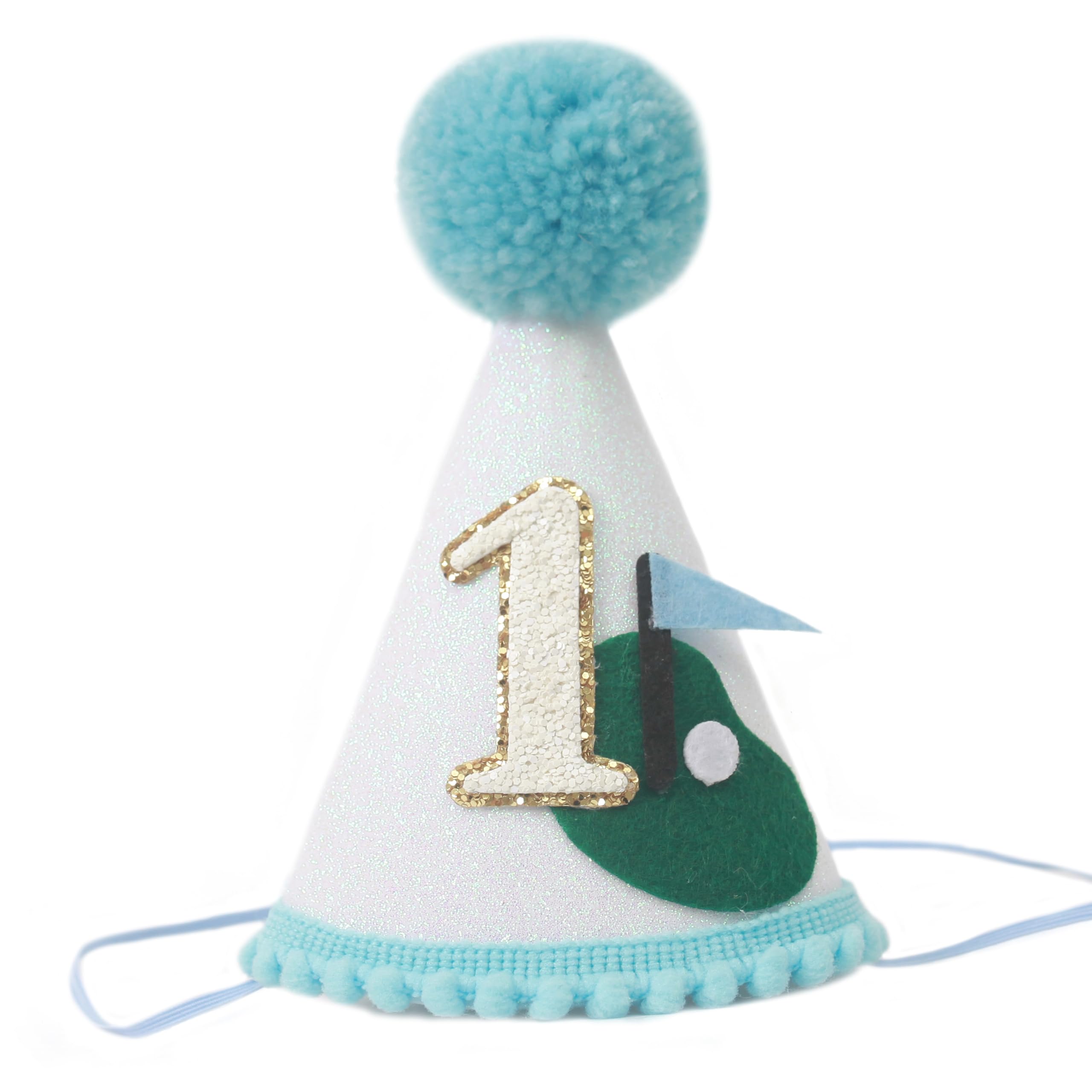 KOJIN Golf First/Half Birthday Party Hat, Crown for Babies, Hole in One Themed Baby Shower Decorations,1/2 Birthday Hat