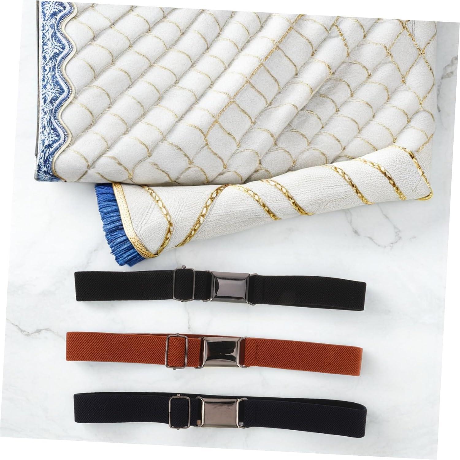 Tofficu 3pcs Elastic Belts for Boys with Adjustable Buckle, Stretch Waistband Nylon Alloy Material, for School Uniforms and Events