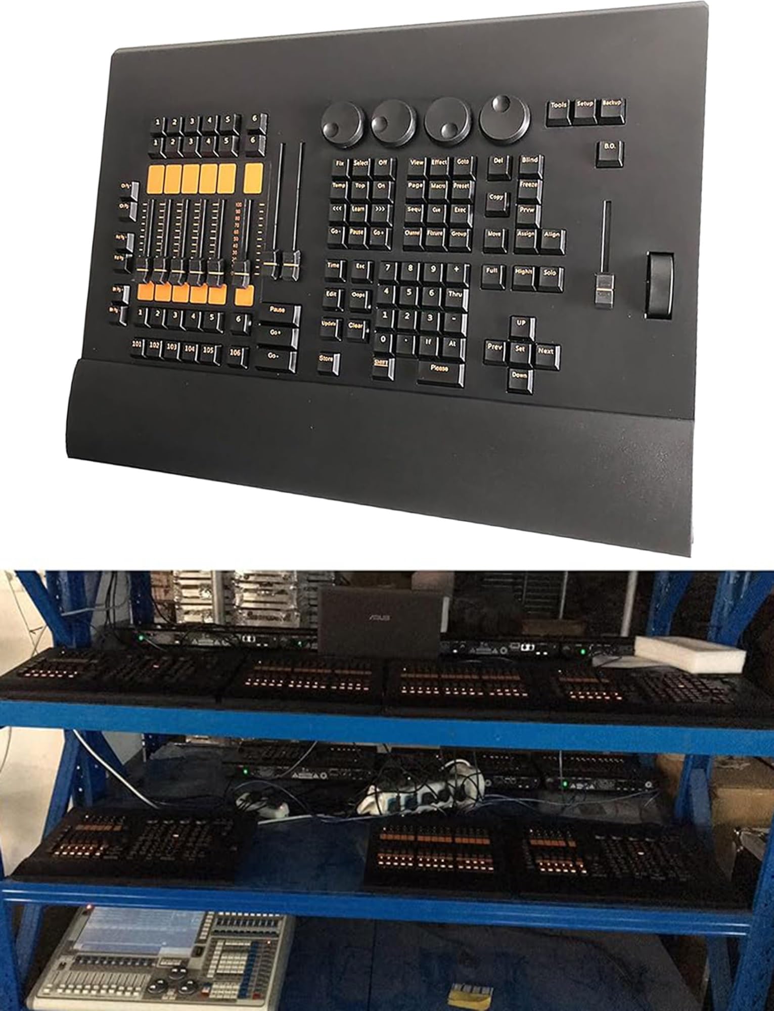 Contrôleur d'éclairage 512, contrôleur 1024 canaux pour éclairage de scène à brouillard, console de mixage, utilisation pour l'édition de programmes d'éclairage pour les spectacles d'éclairage de sc