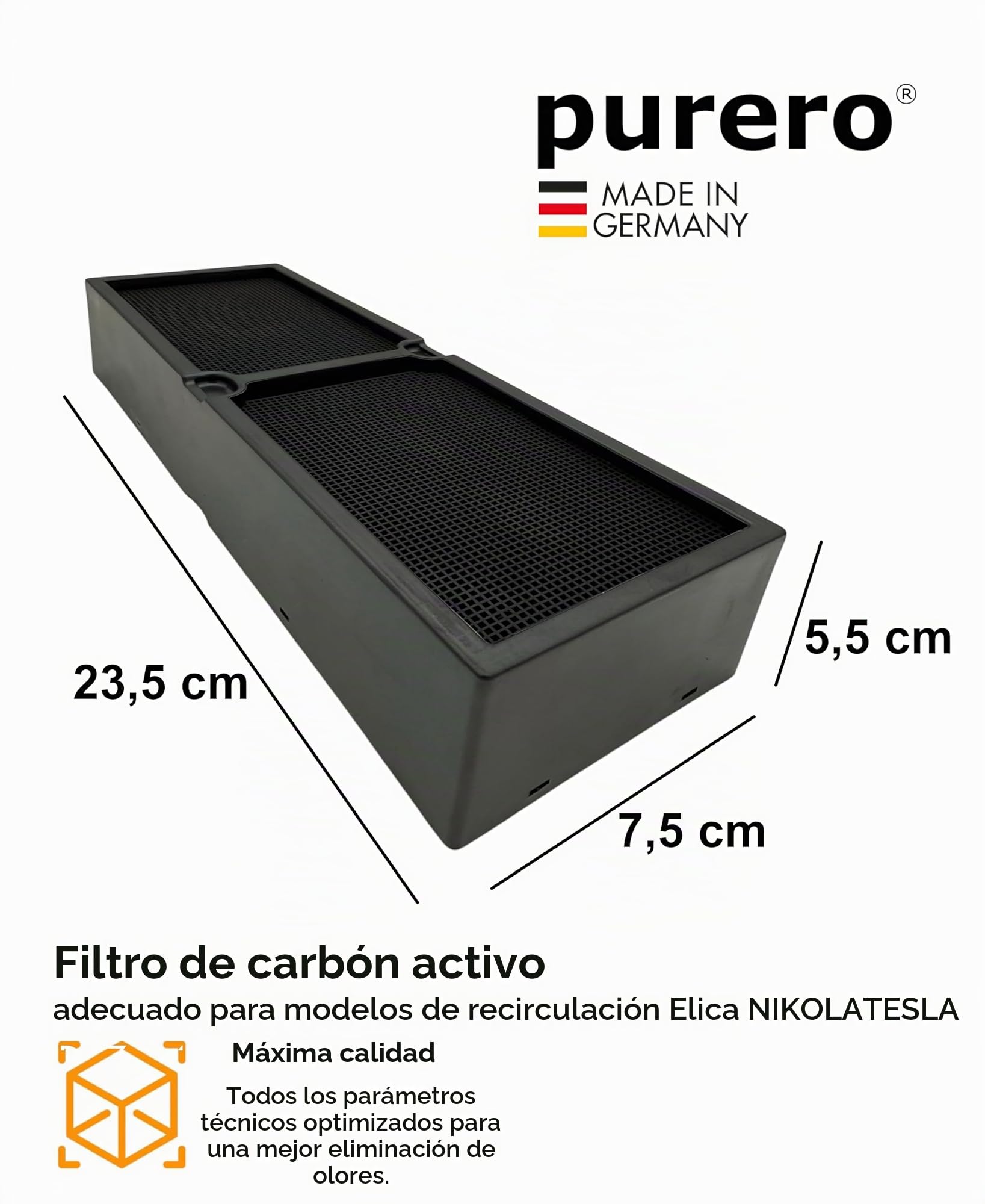 2 filtros de cerámica compatibles con filtros de carbón Elica Nikola Tesla KIT0167755, aptos para modelos Nikolatesla Alpha Fit, 3Z, Prime S, fabricado en Alemania