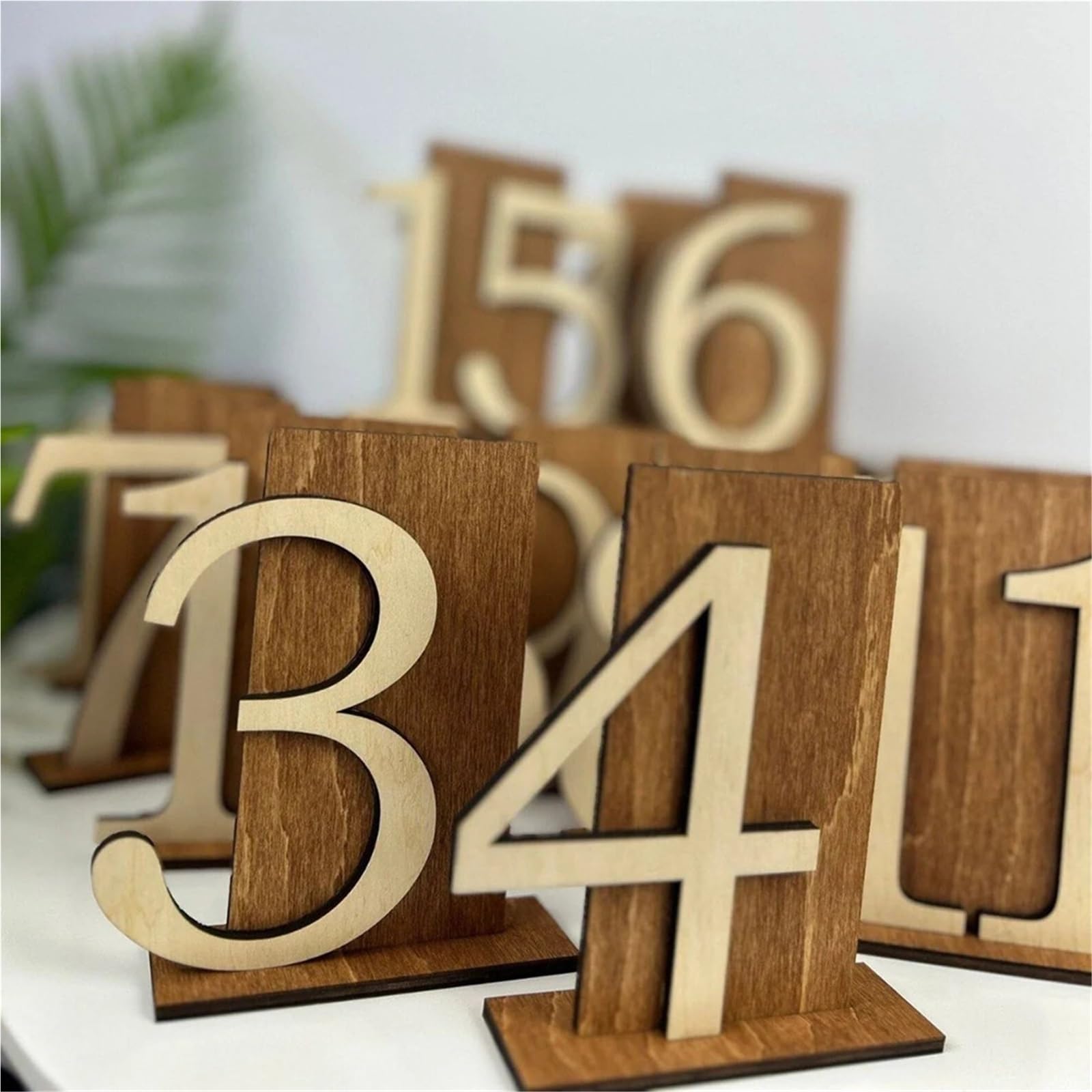 1-35 placas de números mesa madera, letrero boda, señalización recepción, decoración restaurante, accesorios for fotografías fiesta en el jardín Para Restaurantes Y Cafeterías(Tables 1-35)