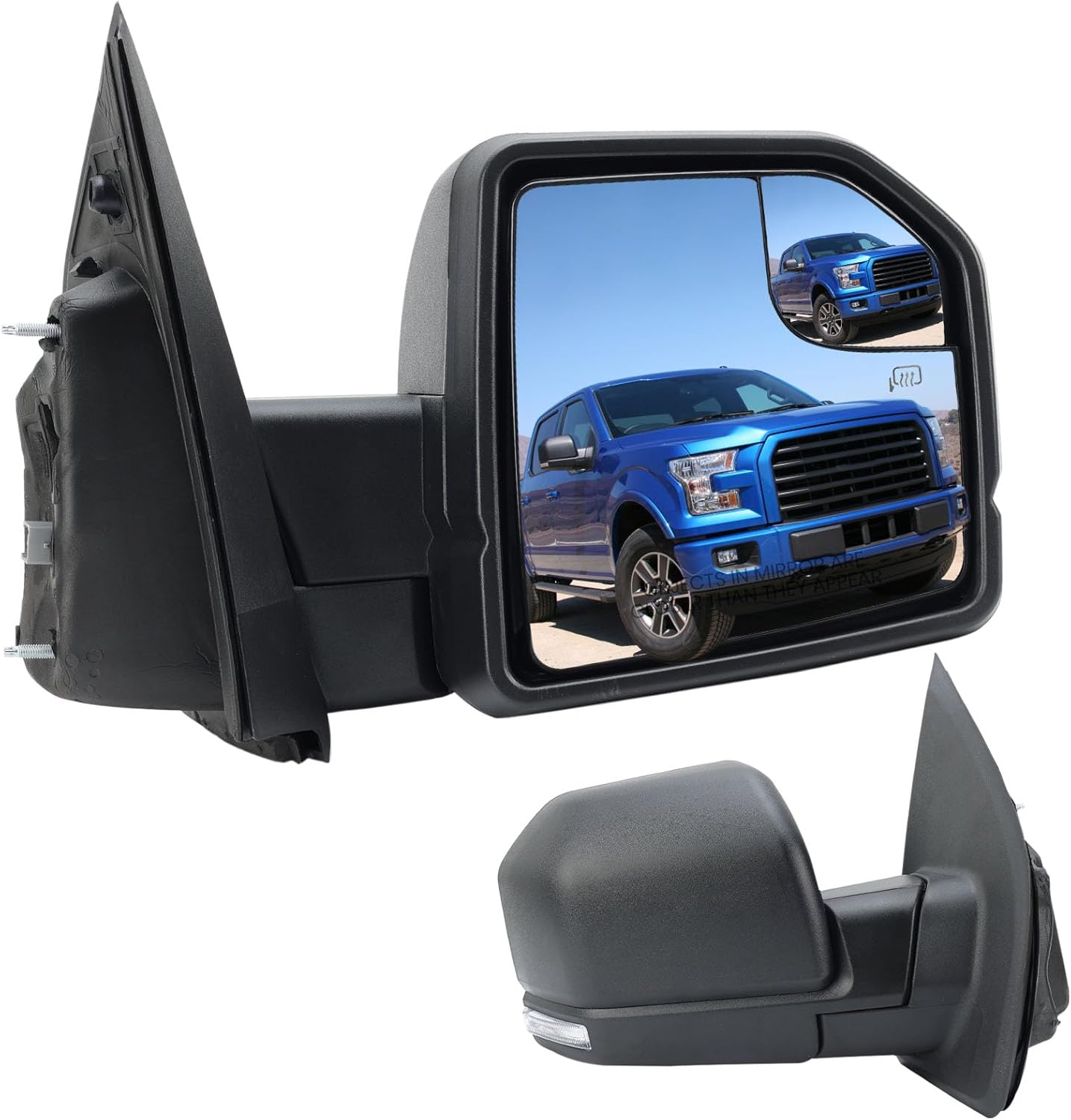 Right Passenger Side Door Mirror Assembly Compatible with Ford F150 2015-2020, Side View Mirror with Turn Signal, Power Heated, Blind Spot Glass, Temperature Sensor Replaces ?FL3Z17682CB (8 Pins)