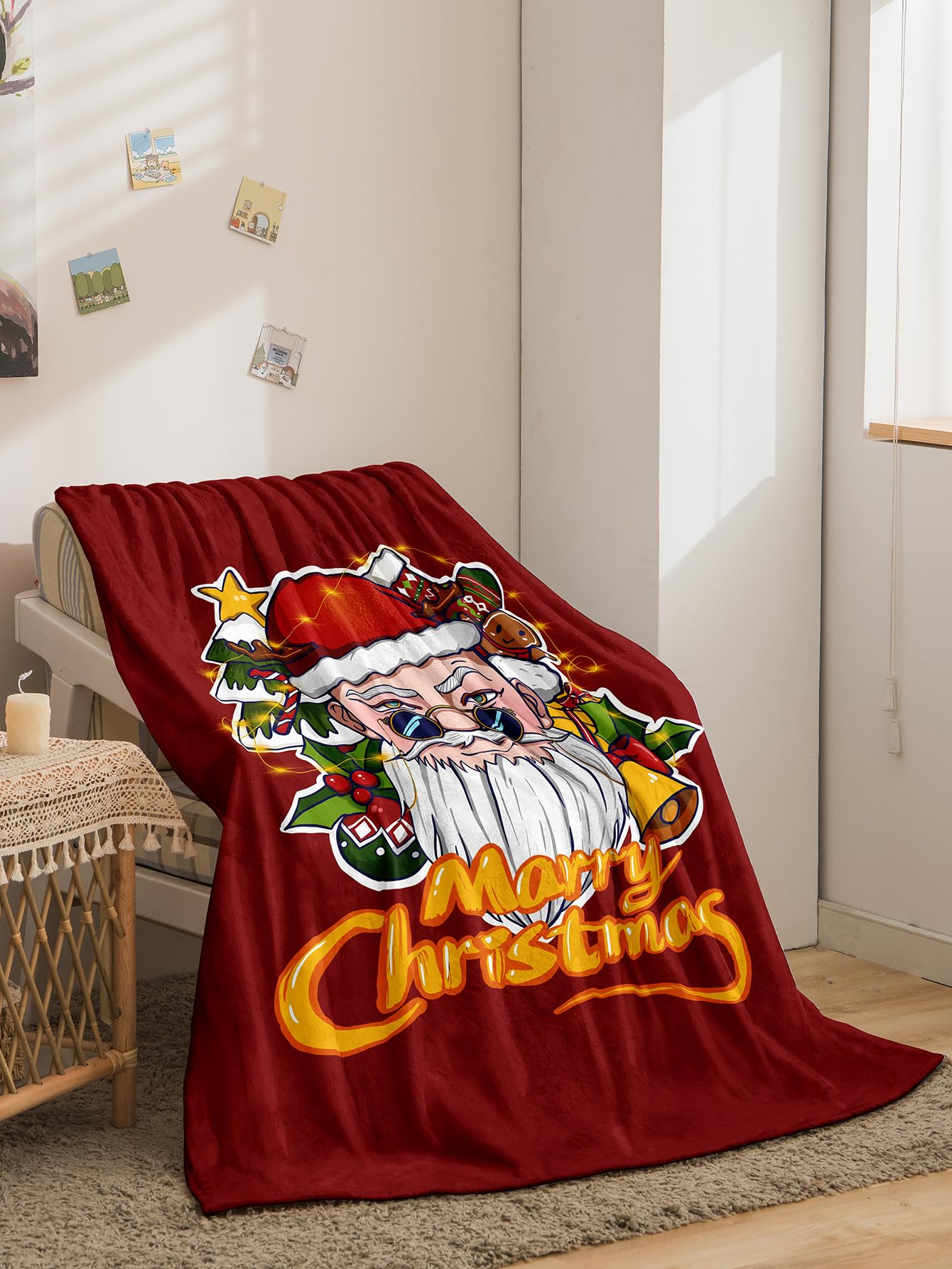 BCJMKDX Blanket, Throw Blanket Red Fleece Fluffy Super Warm Cozy(220x240cm)