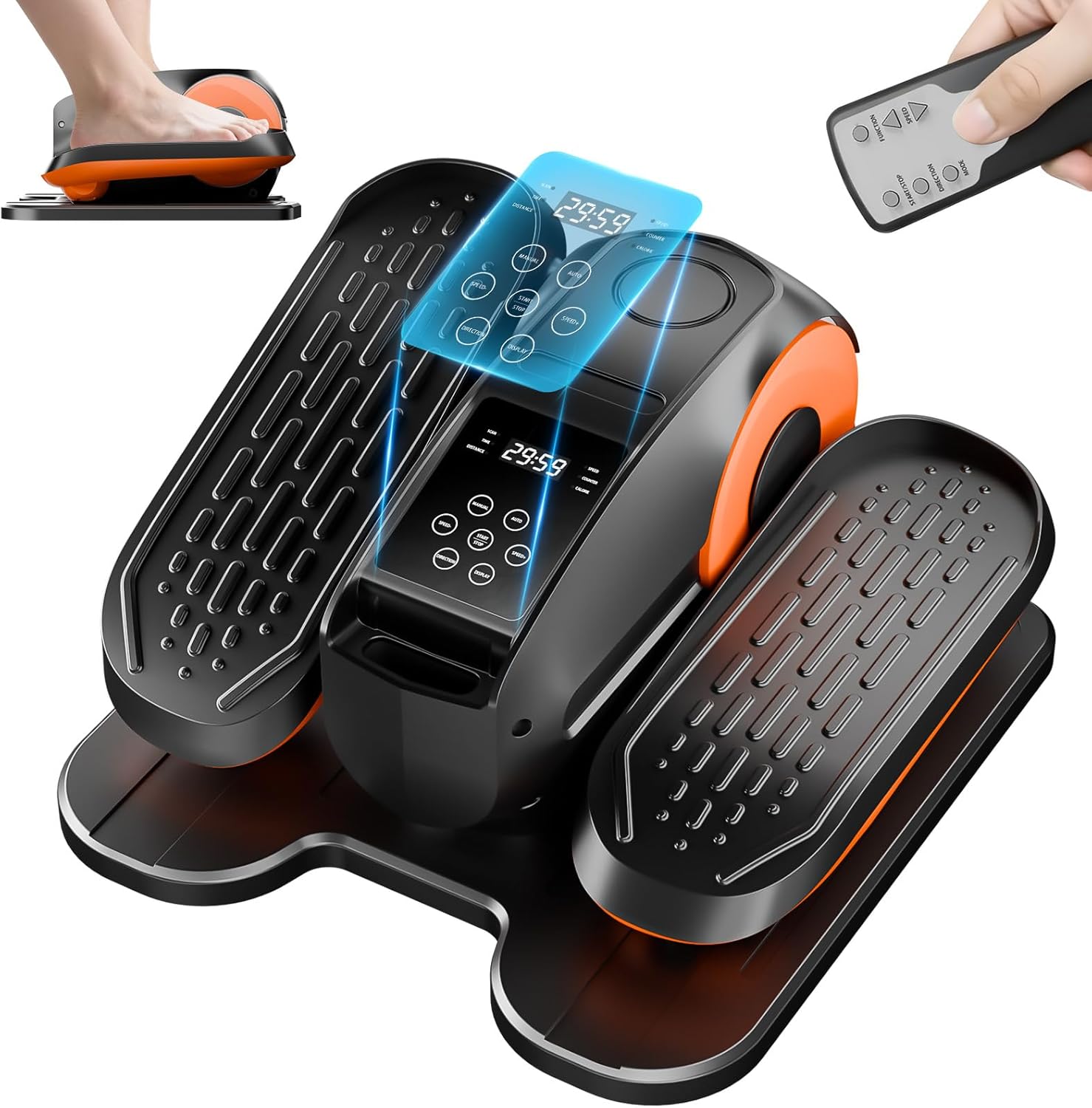 Under Desk Elliptical Machine, Ellipse Leg Exerciser Electric as Seen on TV for Seniors, 24 Modes Romote Control Home Workout Exercise Equipment