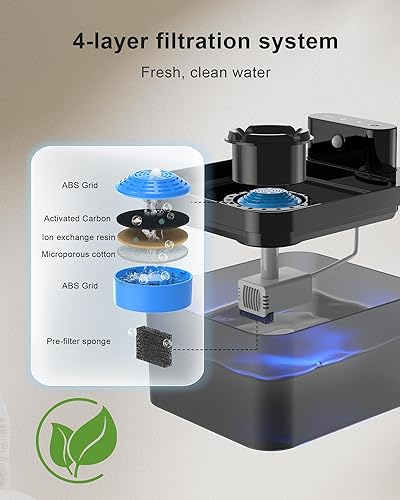 Miniatura 6 de Fuente de agua para gatos sin cable, fuente para gatos que funciona con pilas, fuente de agua inalámbrica para mascotas, dispensador automático de