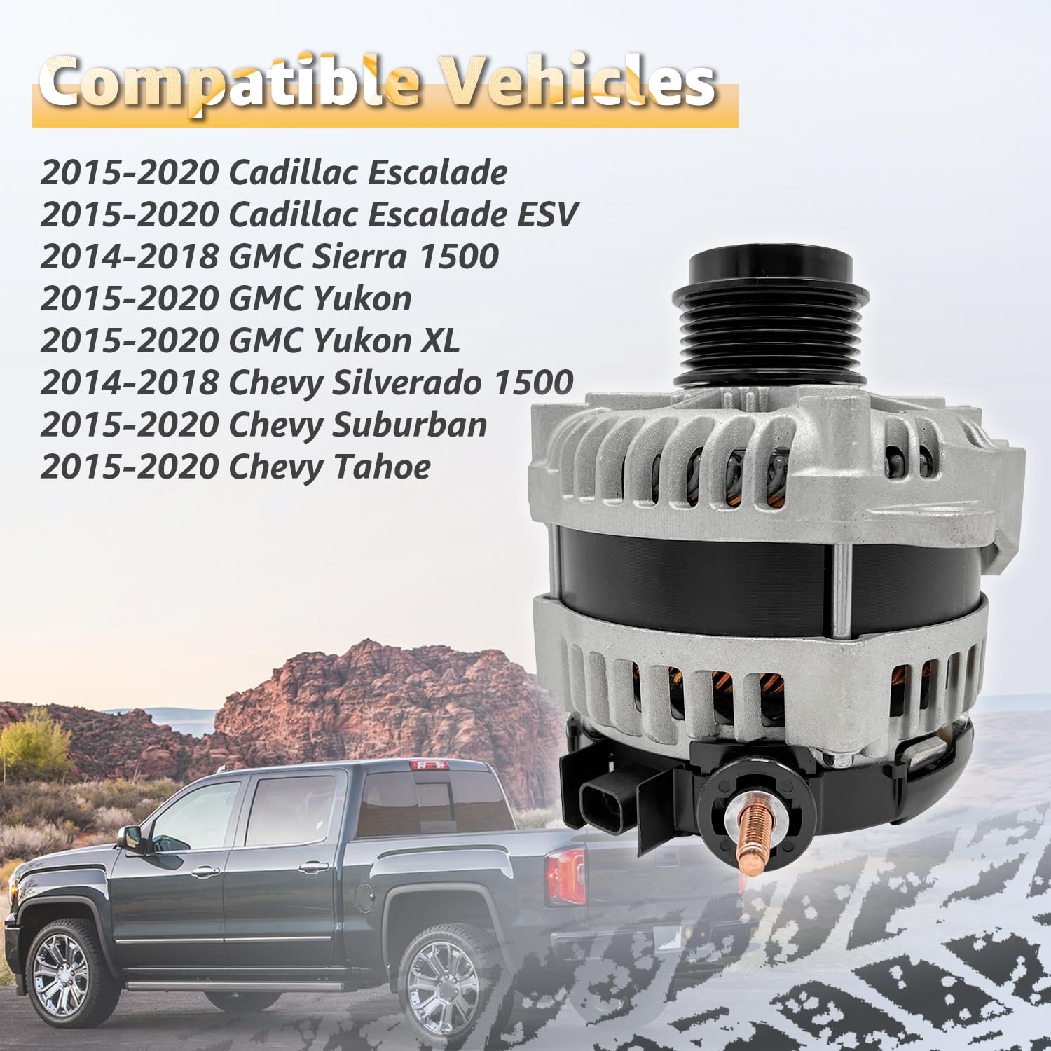 Teilelager High Output Alternator UPGRADE 170 AMP compatible with 2014