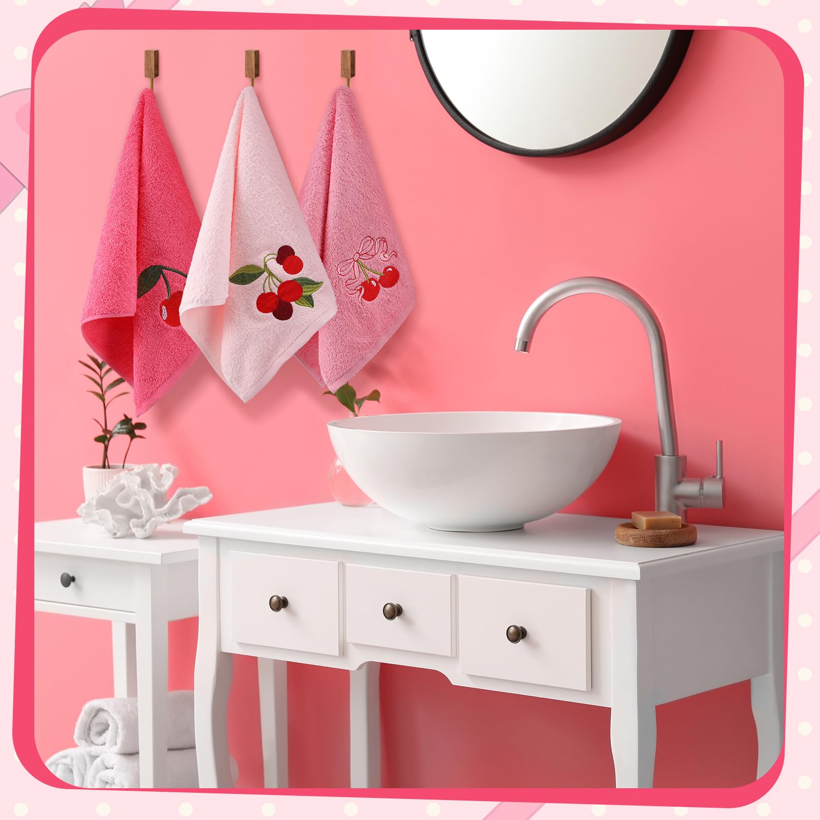 Amazon.com: Tingjoo 3 Pcs Cherry Hand Towels 14x29 Inch Spring