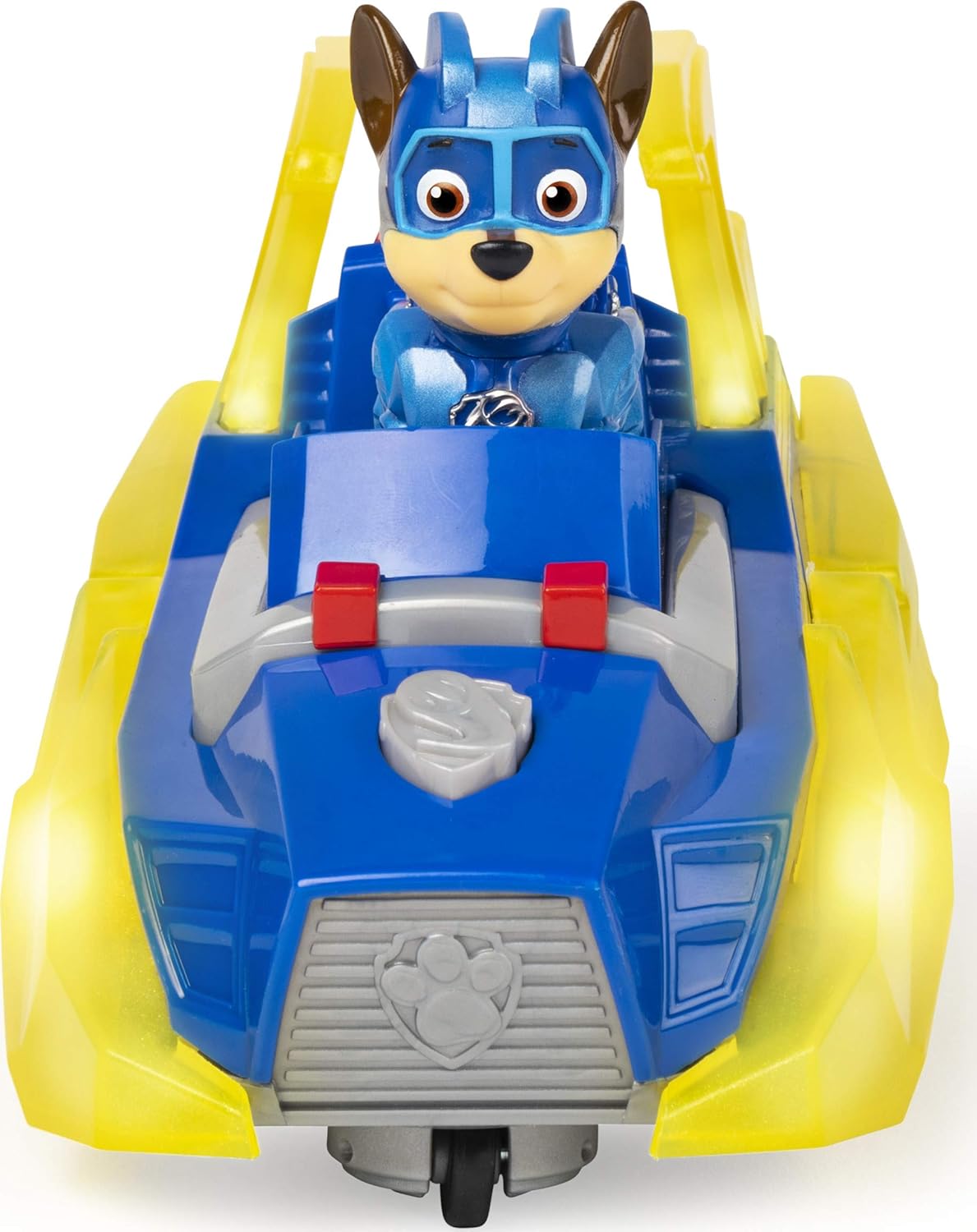 Paw Patrol, Mighty Pups Charged Up Chase’s Deluxe Vehicle with Lights and Sounds, Multicolor