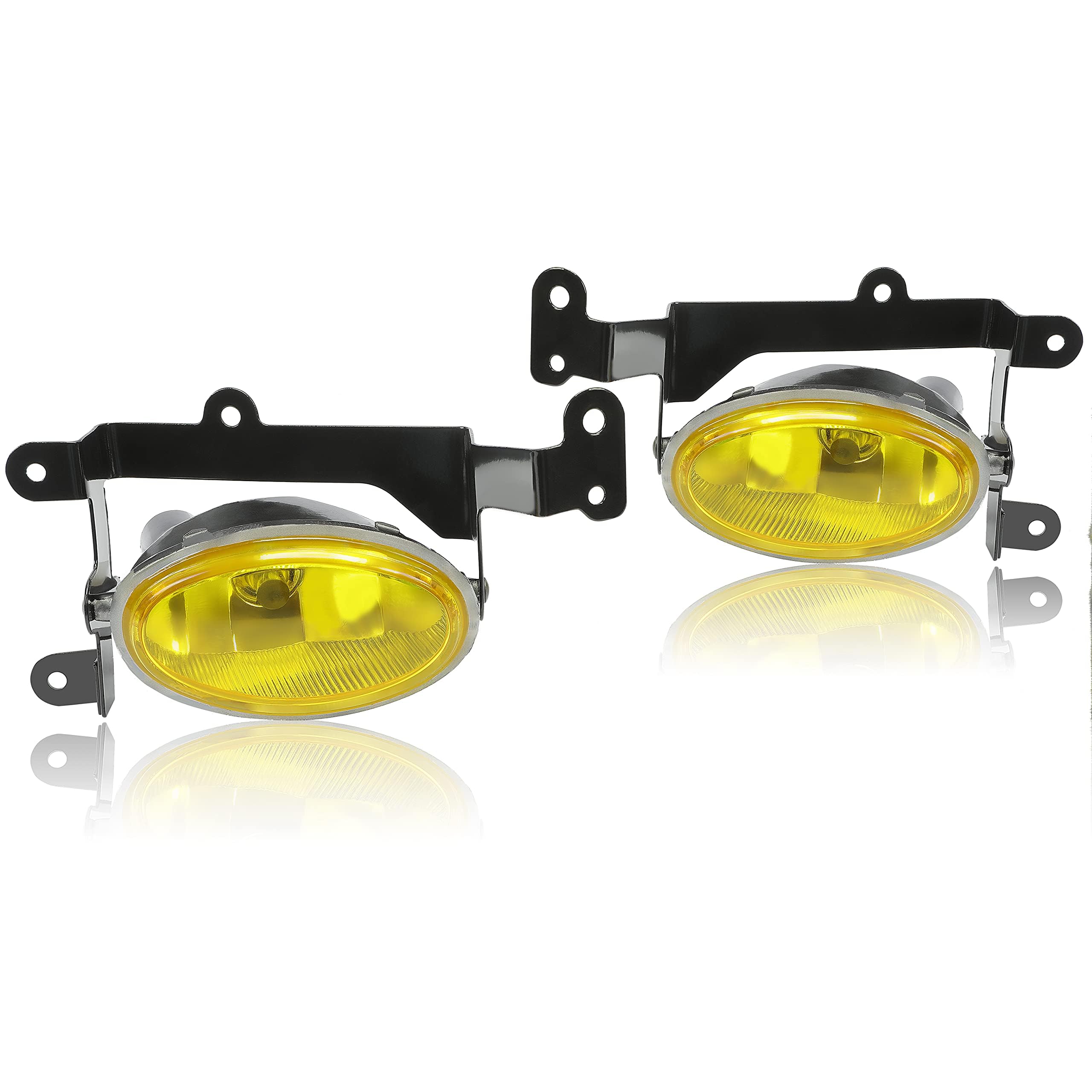 ECOTRIC Driving Fog Lights Compatible with 2006-2008 Honda Civic Coupe Si Yellow Replacement for HO2890114 08V31-SVA-111 Lamp w/Switch Bulbs Harness Kit Pair