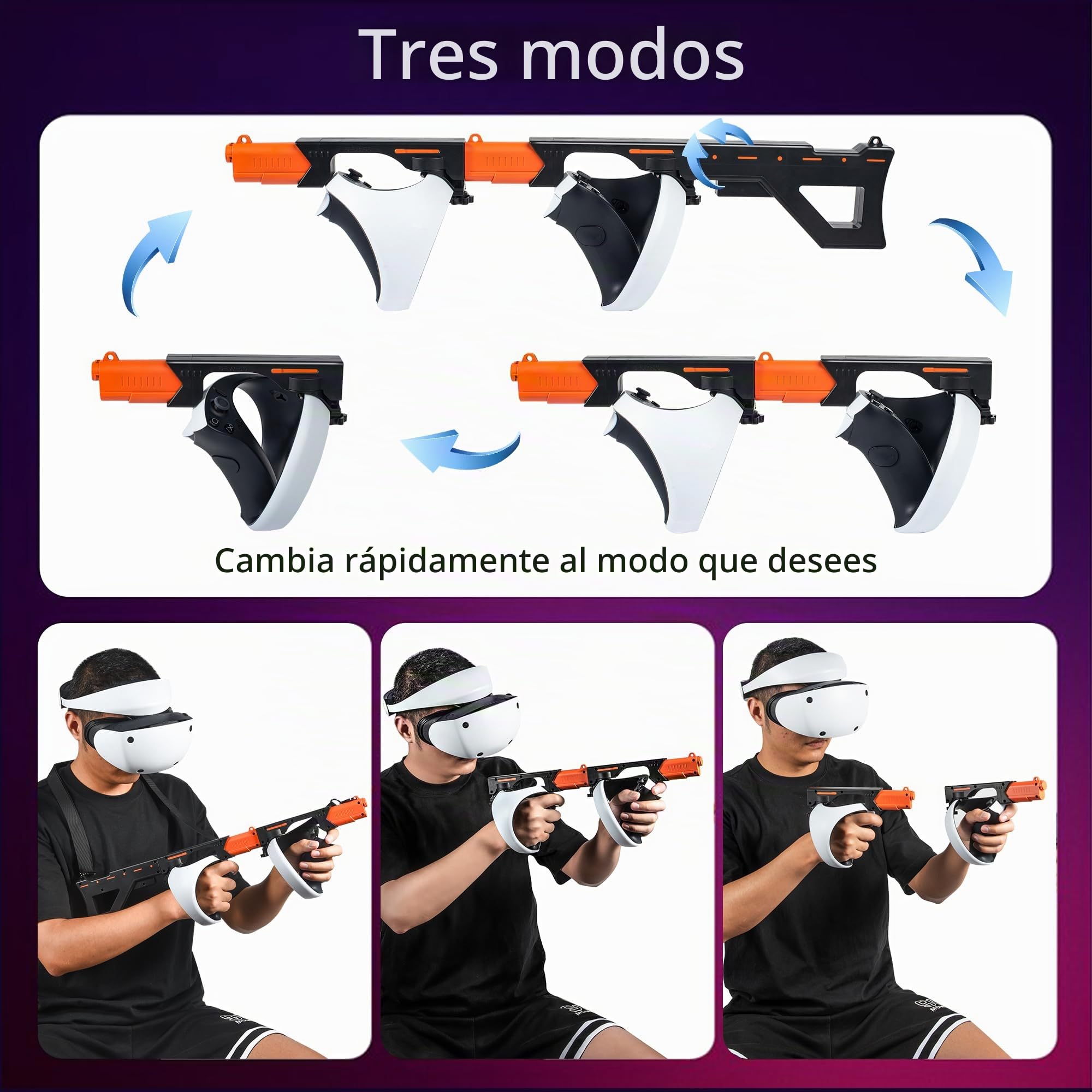 Soporte magnético para controlador de pistola de VR para mango PSVR2, soporte de pistola de liberación rápida para PlayStation VR2, accesorios de juego de disparo