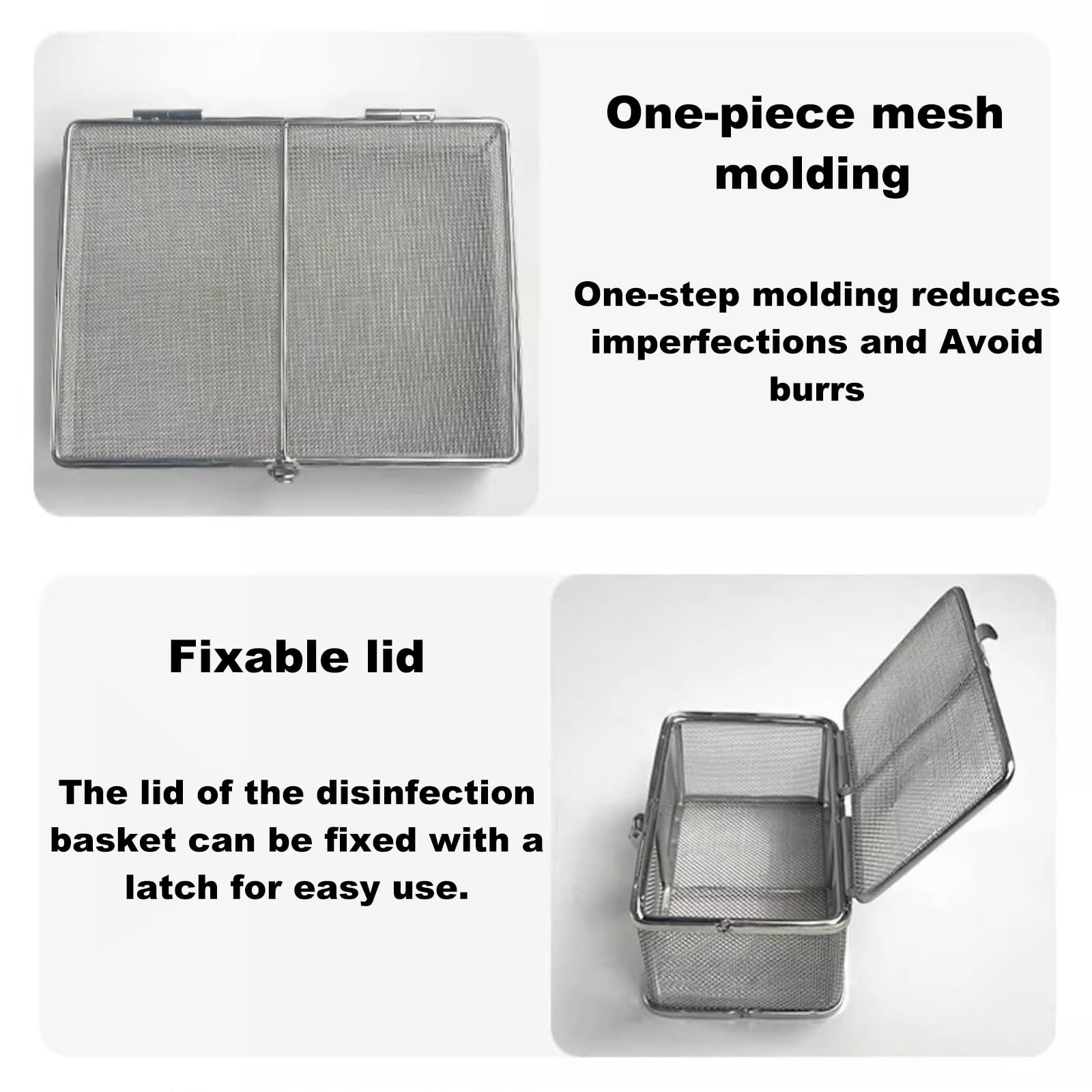 Vassoio medico chirurgico, acciaio inox 304, con coperchio, maglia da 0,08 pollici, adatto for ospedali, ambulatori, strumenti dentali, ecc.(5.9in*3.9in*2in)