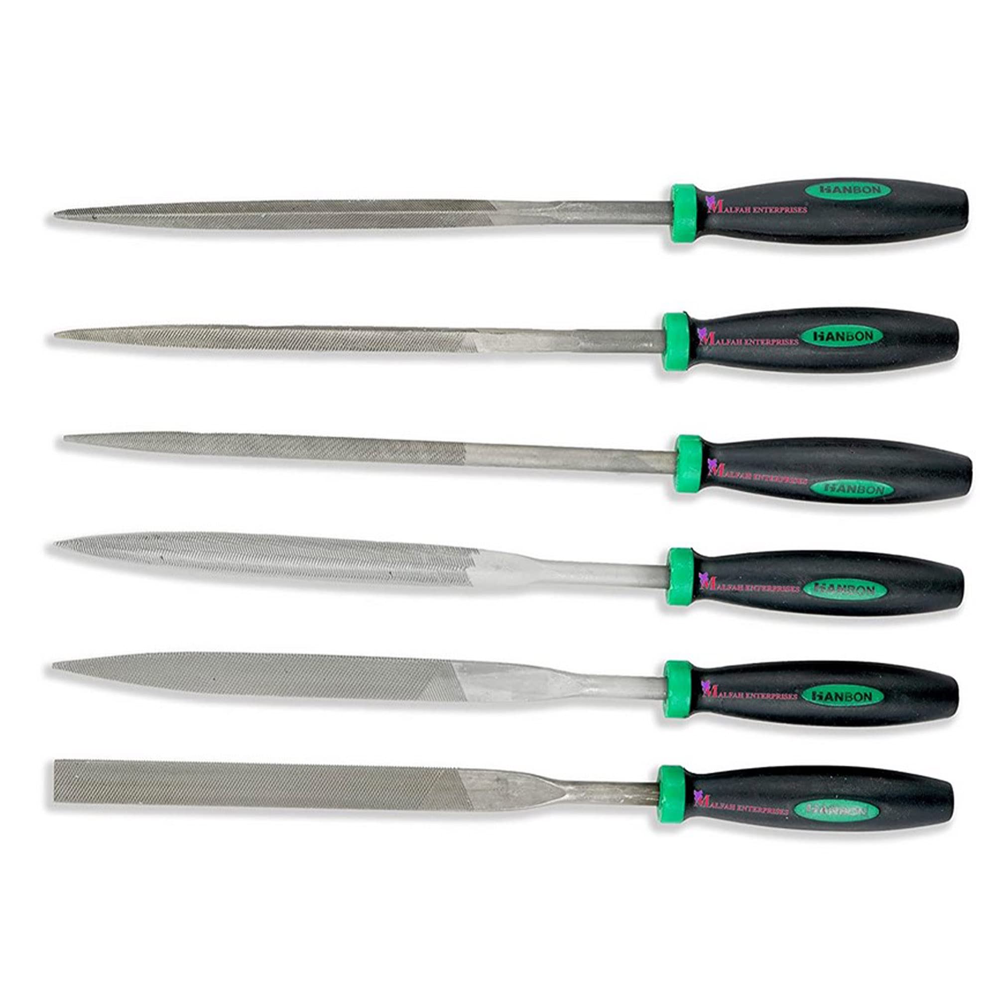 Malfah Steel Needle File Set 6Pcs with Handle Metal & Plastic 272106 (B09RH327R6) Amazon Price History, Amazon Price Tracker
