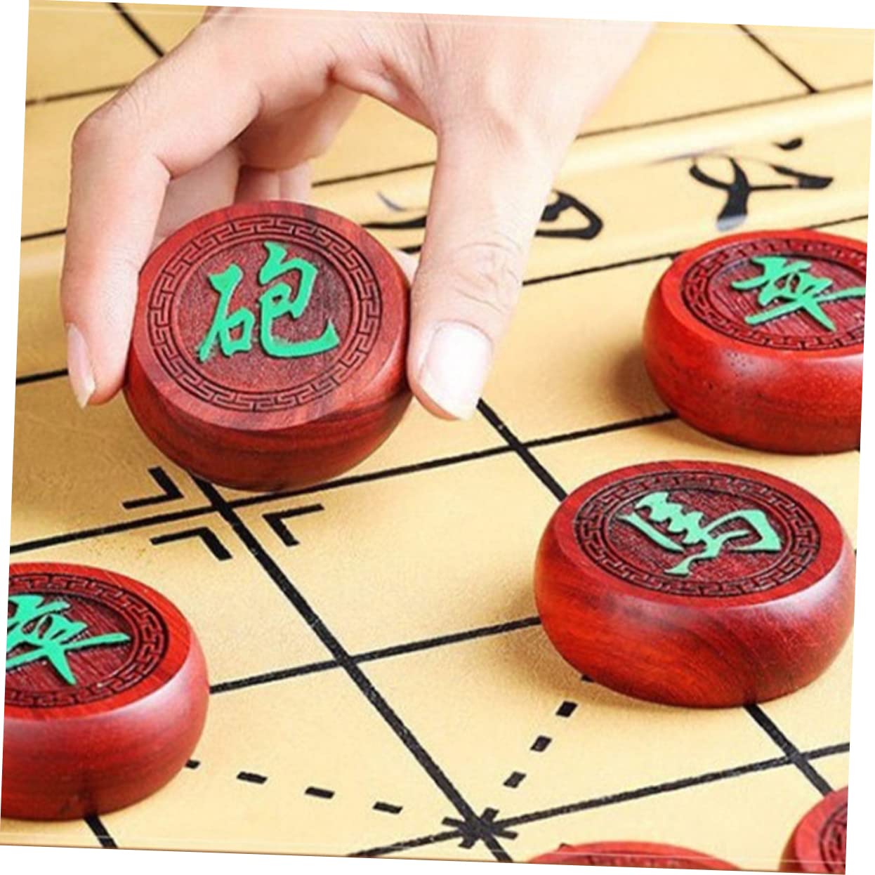 Juego de Ajedrez Chino 1 Set de Madera Tablero para Adultos