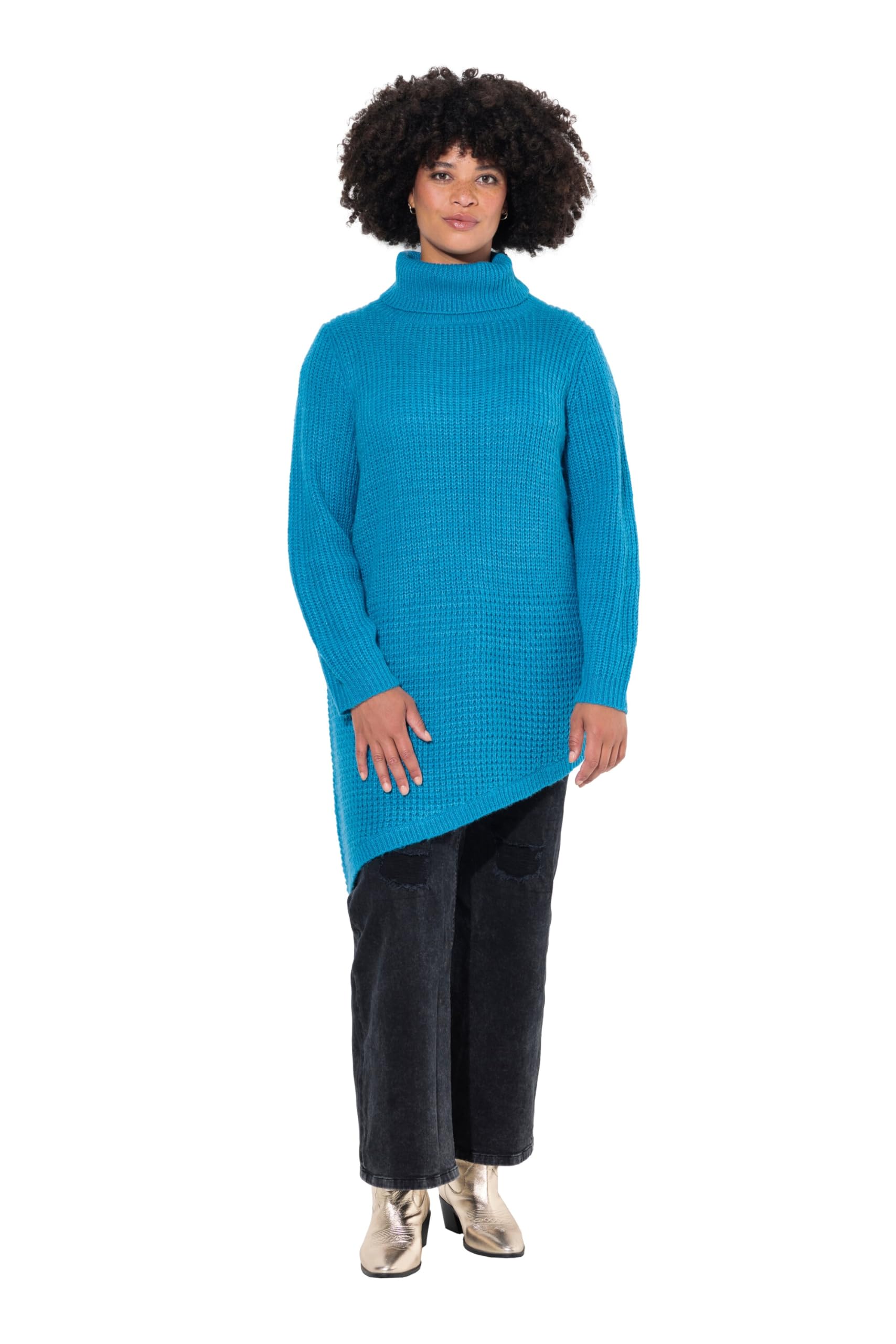 Angel of Style Damen große Größen Übergrößen Plus Size Pullover, Straight Fit, Strukturstrick, Zipfelsaum 836549