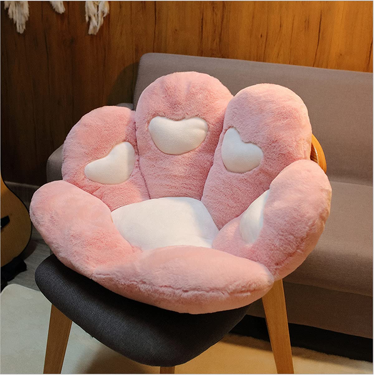 Deaboat Cat Paw Seat Cushion Chair Pads Bear Paw Shape Lazy Sofa Soft Chair Floor Cushions Cute Pillow Big Seat Pad Home Decor for Office Worker Kids Girlfriend Gift Cat Nest (Pink, 27.6x23.6inch)