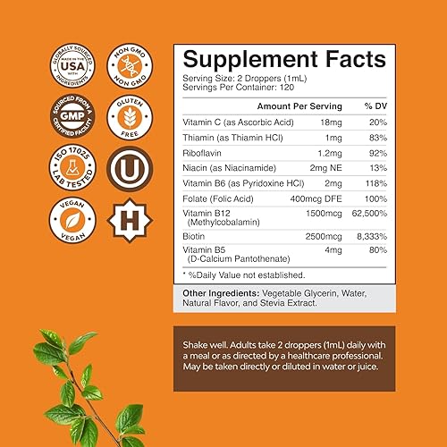 Miniatura 10 de Complejo de súper vitamina B para mujeres y hombres, complejo de vitaminas B con tiamina, riboflavina, niacina, 6, 12 y folato, suplemento de mezcla