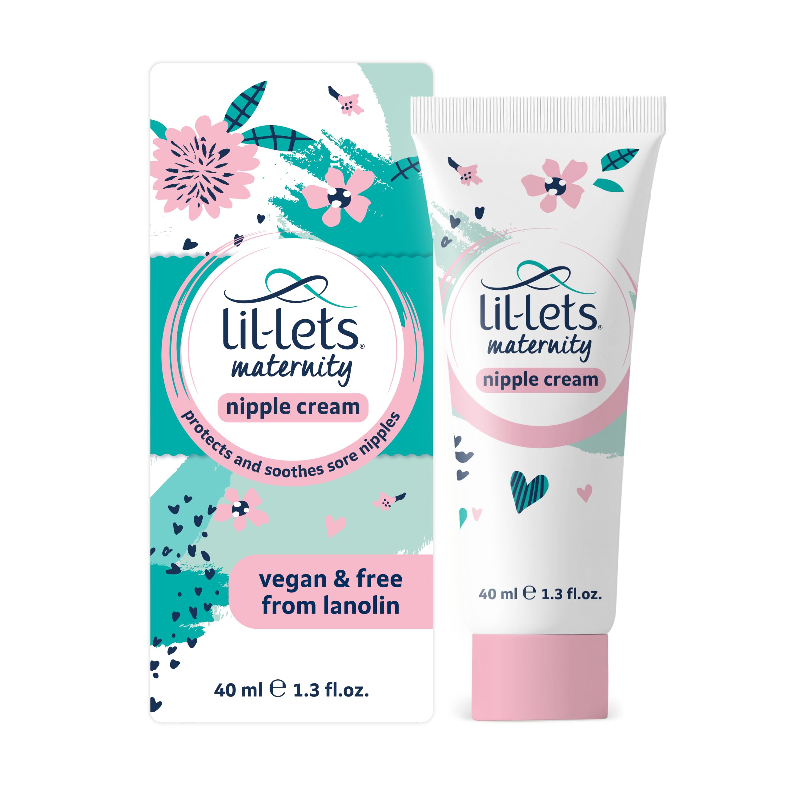 Lil-Lets Nipple Cream 40ml | Helps Soothe Sore & Cracked Nipples | Lanolin Free Plant Based Formula | Safe for Breastfeeding | 100% Natural & Hypoallergenic