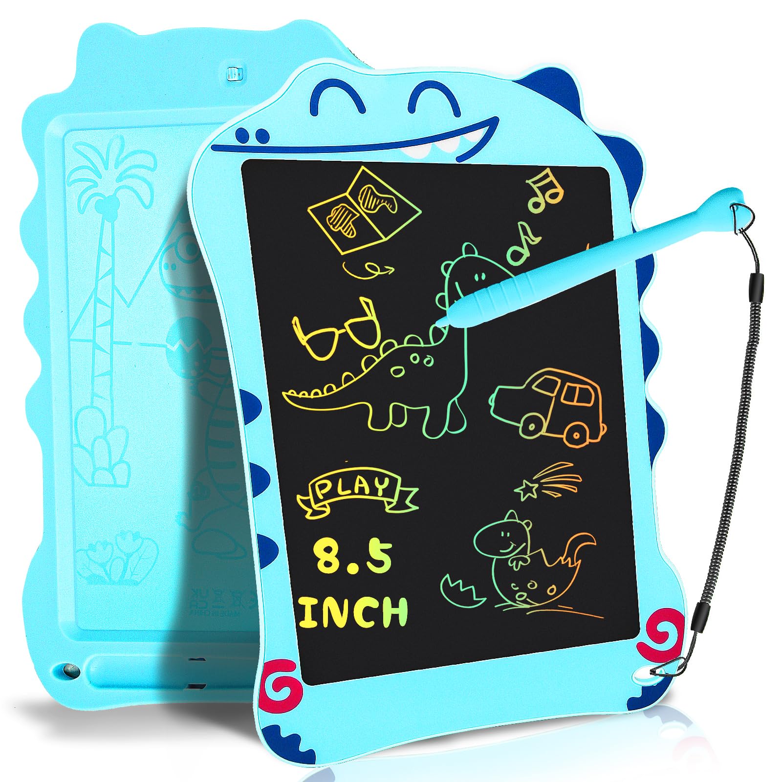 LCD Writing Tablet Dinosaur Toys for Boys Kids, Colorful Toddler Blue Toys Drawing Board, Educational Children Toy, Doodle Pad for 3 4 5 6 7 8 Year